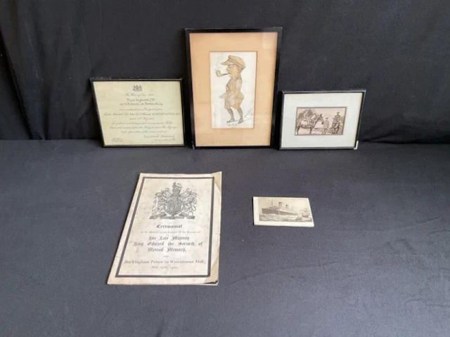 A WWI certificate of Mentioned in Despatches for Lt. WR Stowell, aswell