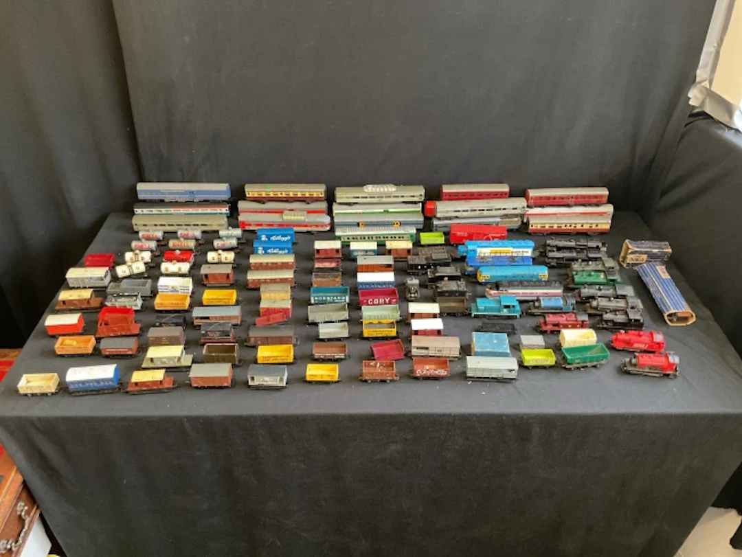 A collection of OO gauge model railway locomotives and rolling stock