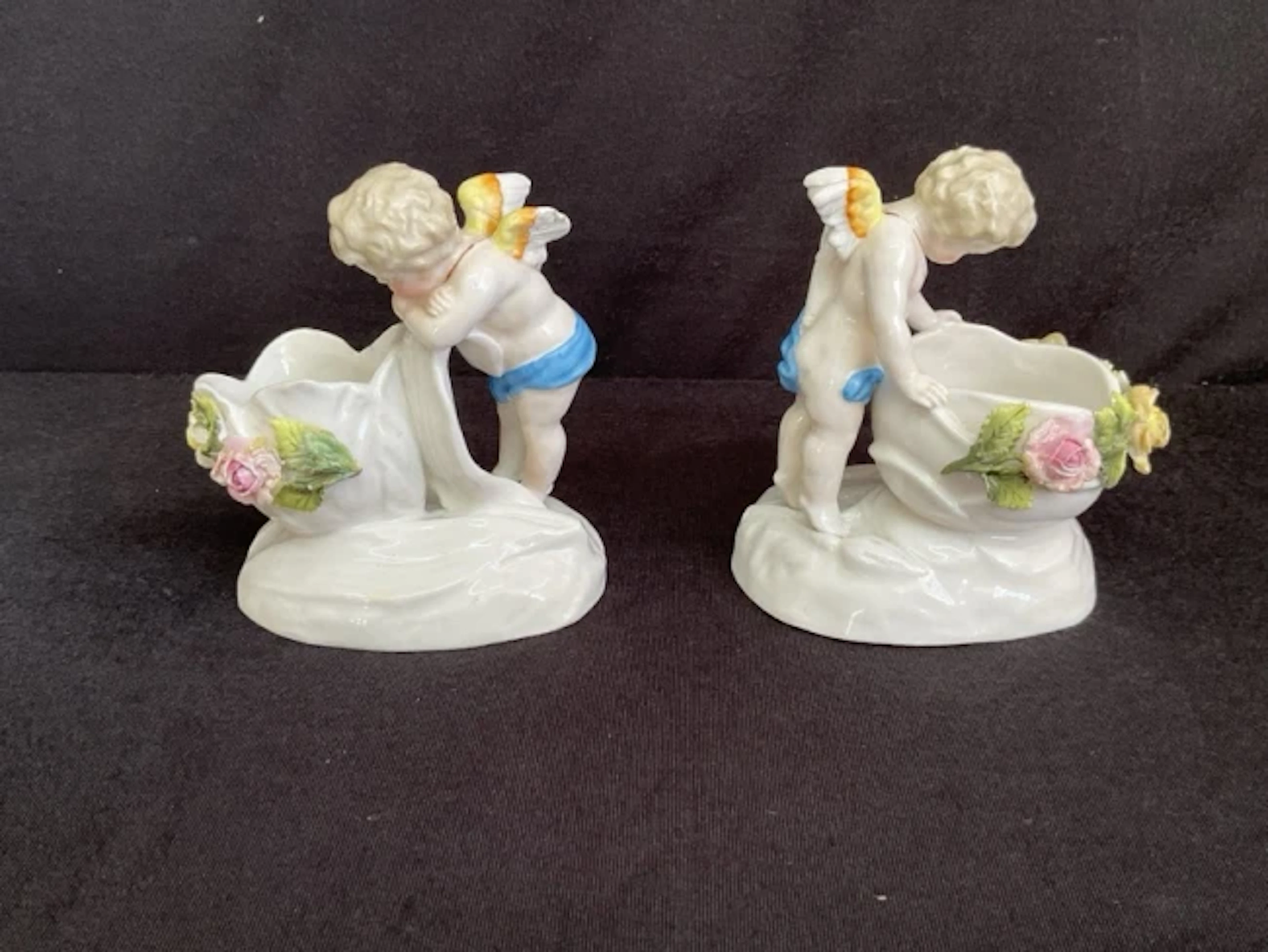 A pair of C19th Helena Wolfsohn handpainted Dresden porcelain vases