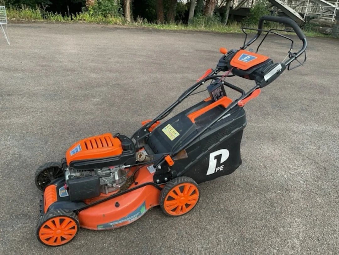 A Hyundai four-stroke rotary garden mower - model PpeP5100SPE, with