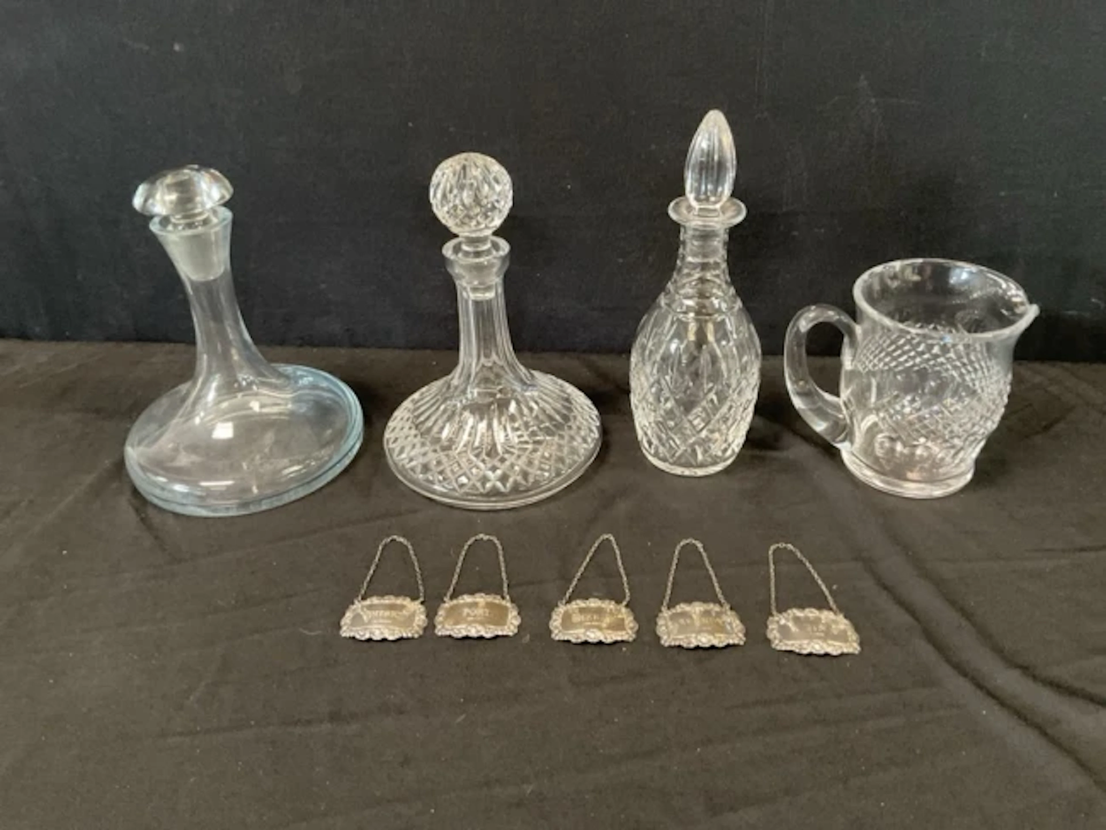 A Waterford ships decanter in the Lismore pattern, Royal Doulton in