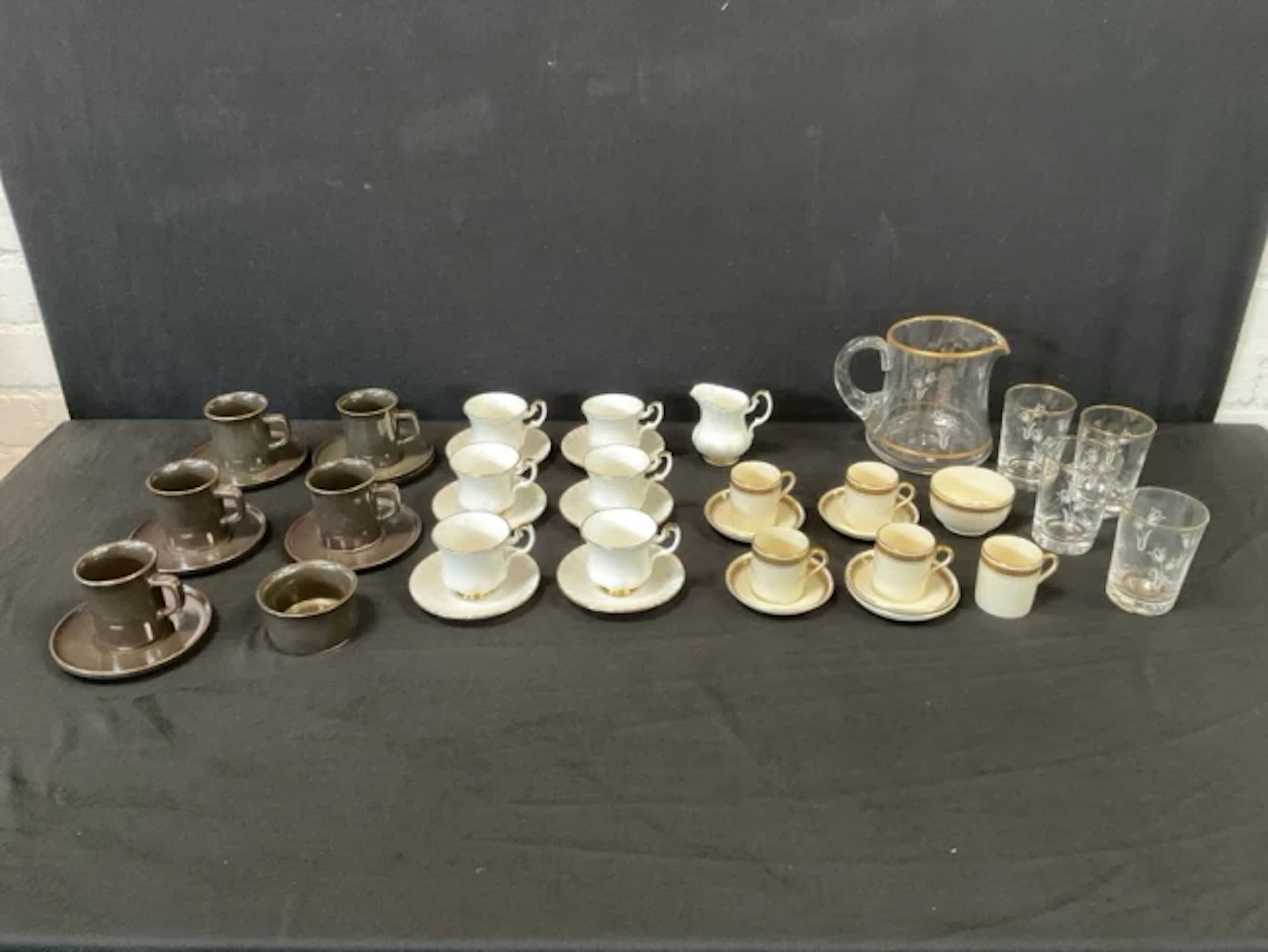 Ceramic coffee cups & saucers - Royal Albert Val d’Or with matching