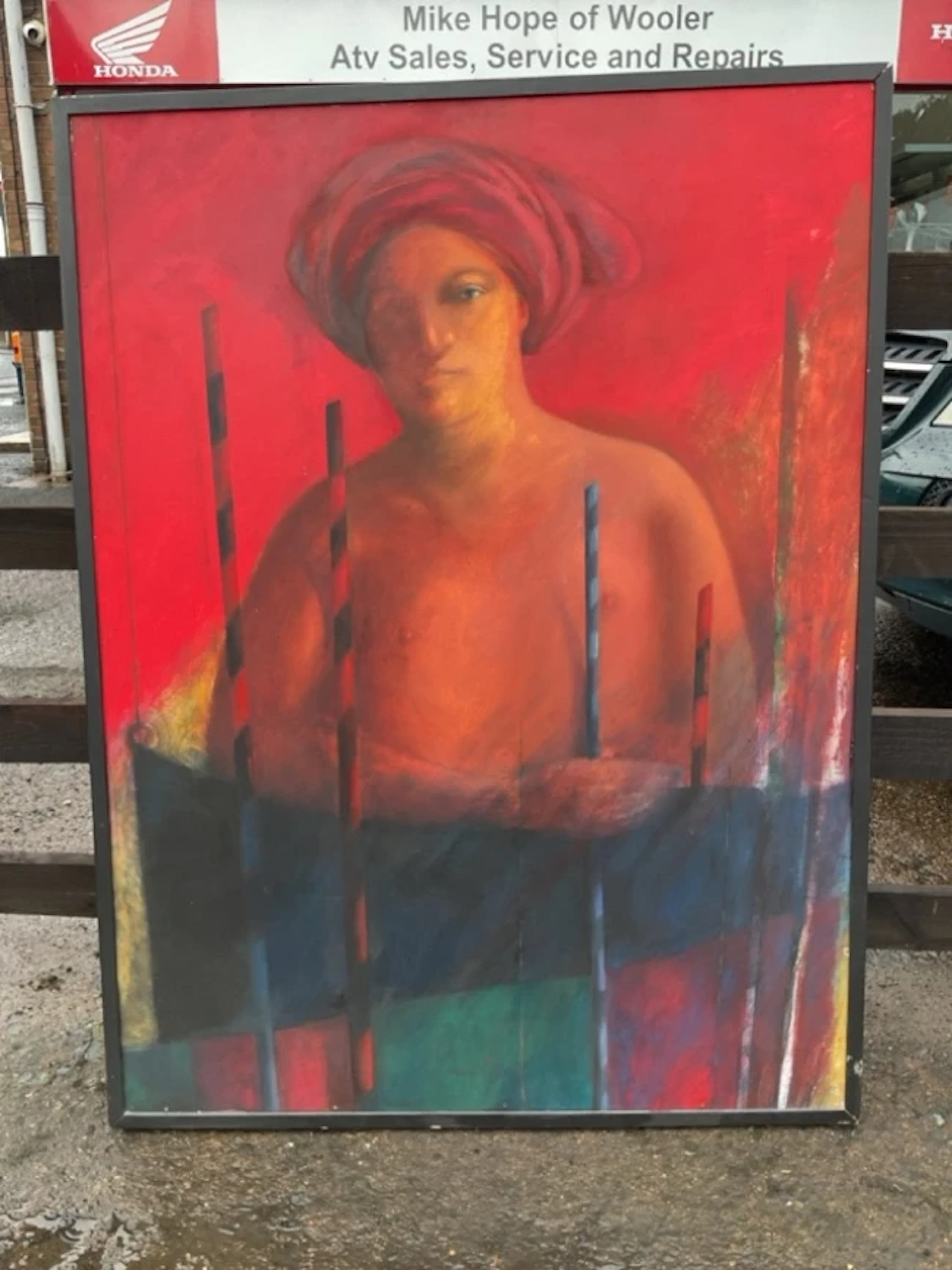 Paul Danks, oil/acrylic on board, bust figurative study titled to