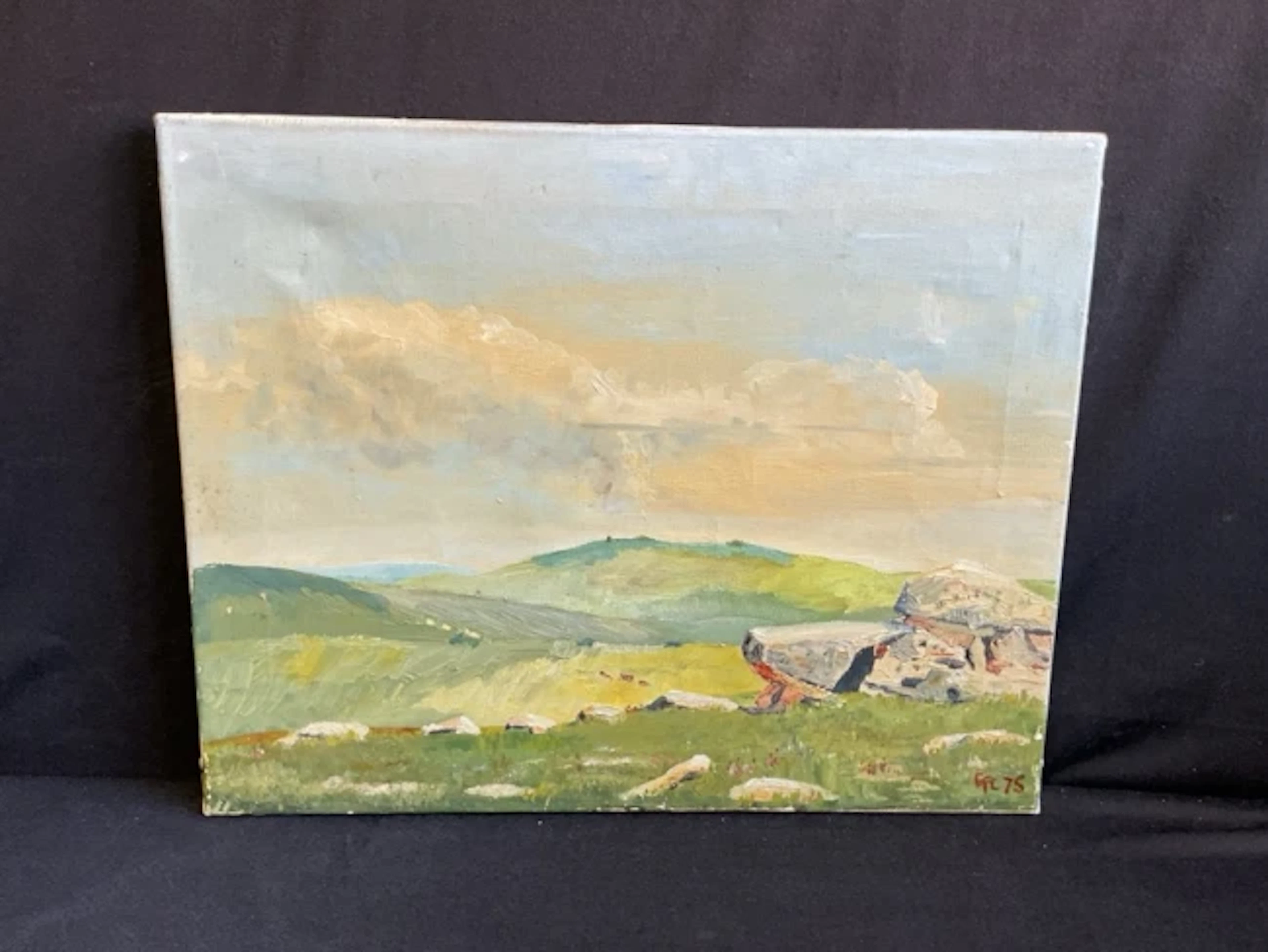 Geoffrey P Clark, oil on canvas, Dartmoor from Pew Tor, signed with