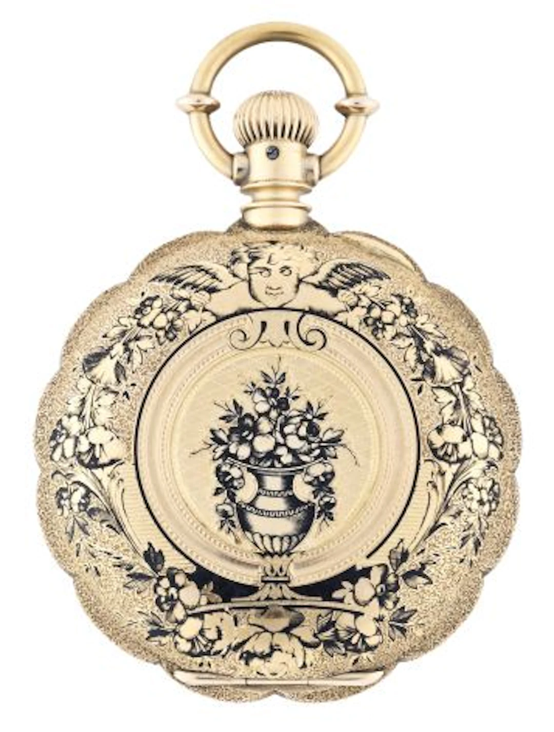 A very attractive late 19th century Waltham pocket watch with engraved