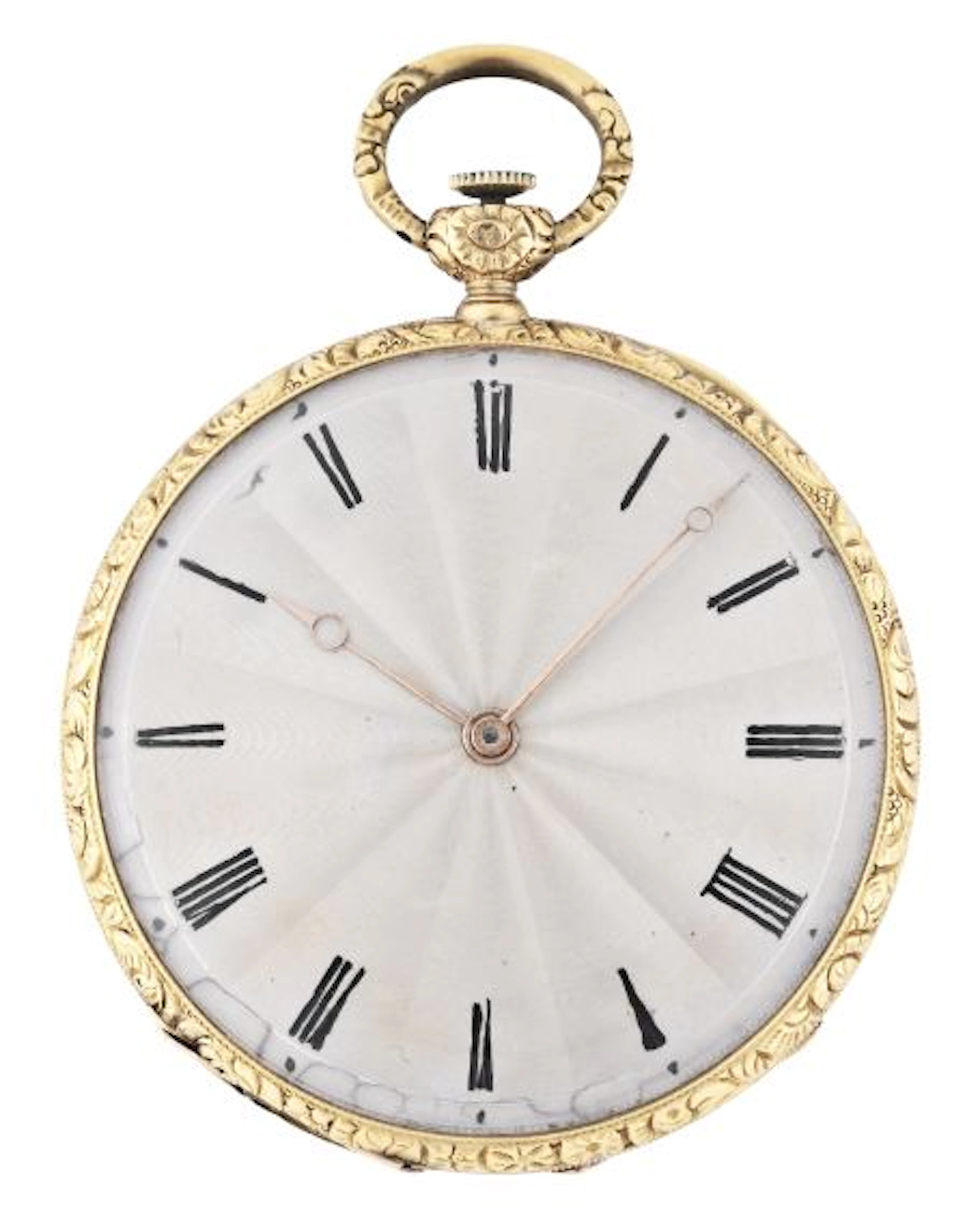 An early 19th century Swiss or French gold quarter repeating pocket watch