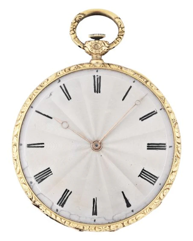 An early 19th century Swiss or French gold quarter repeating pocket watch