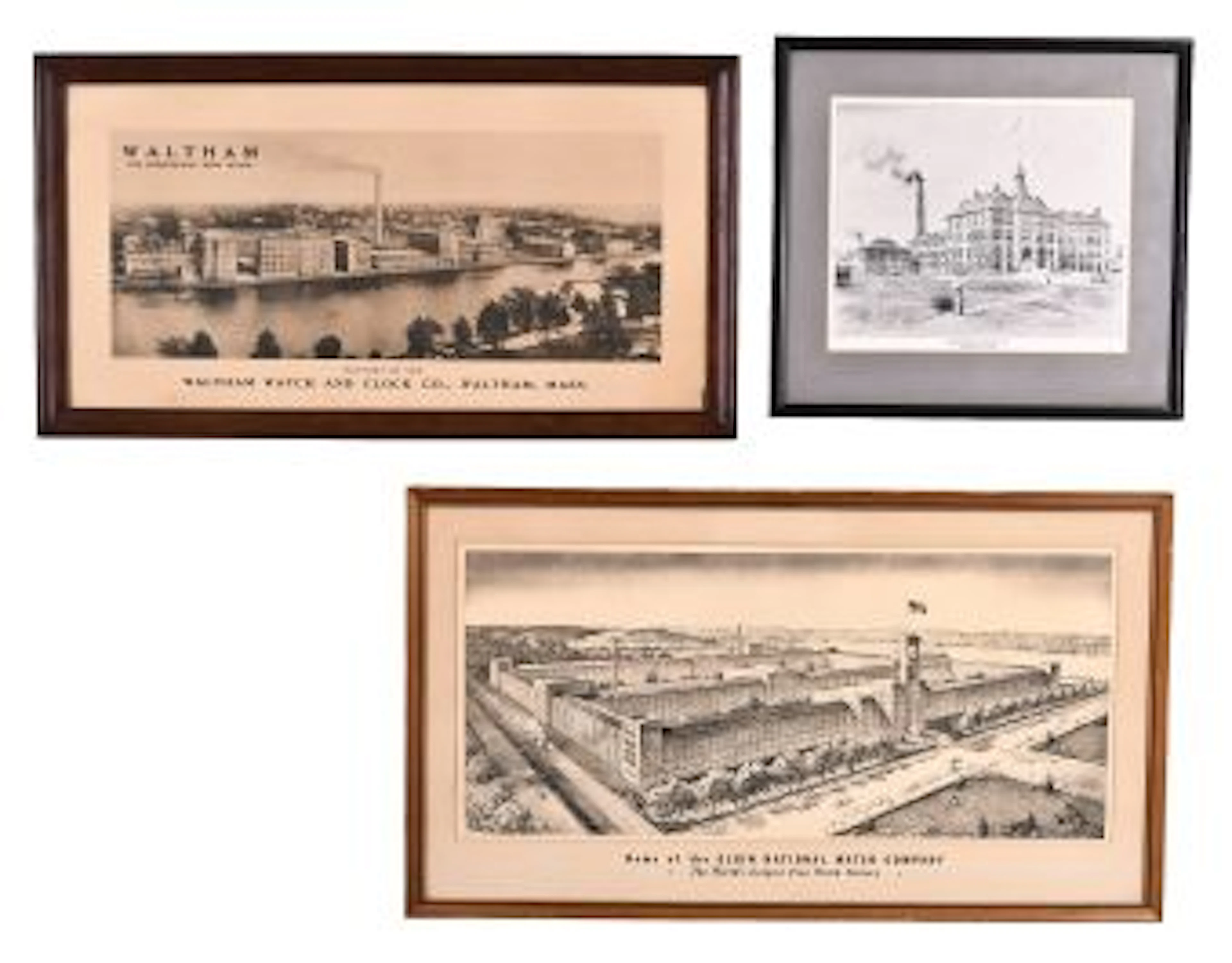 A lot of three American watch factory posters
