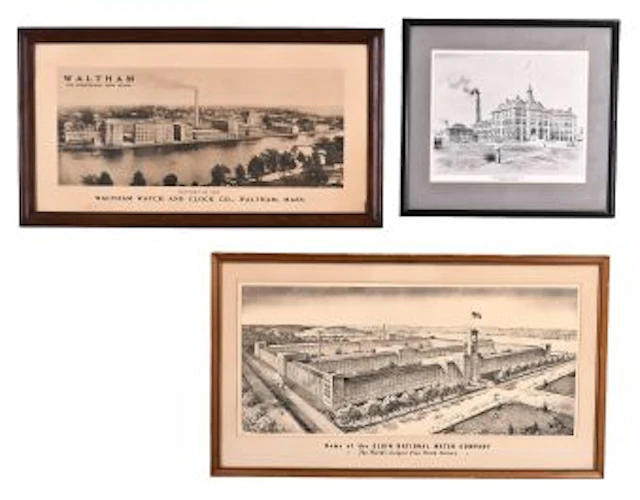 A lot of three American watch factory posters