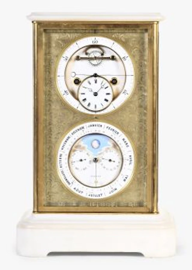 A good mid 19th century mantel regulator with perpetual calendar by