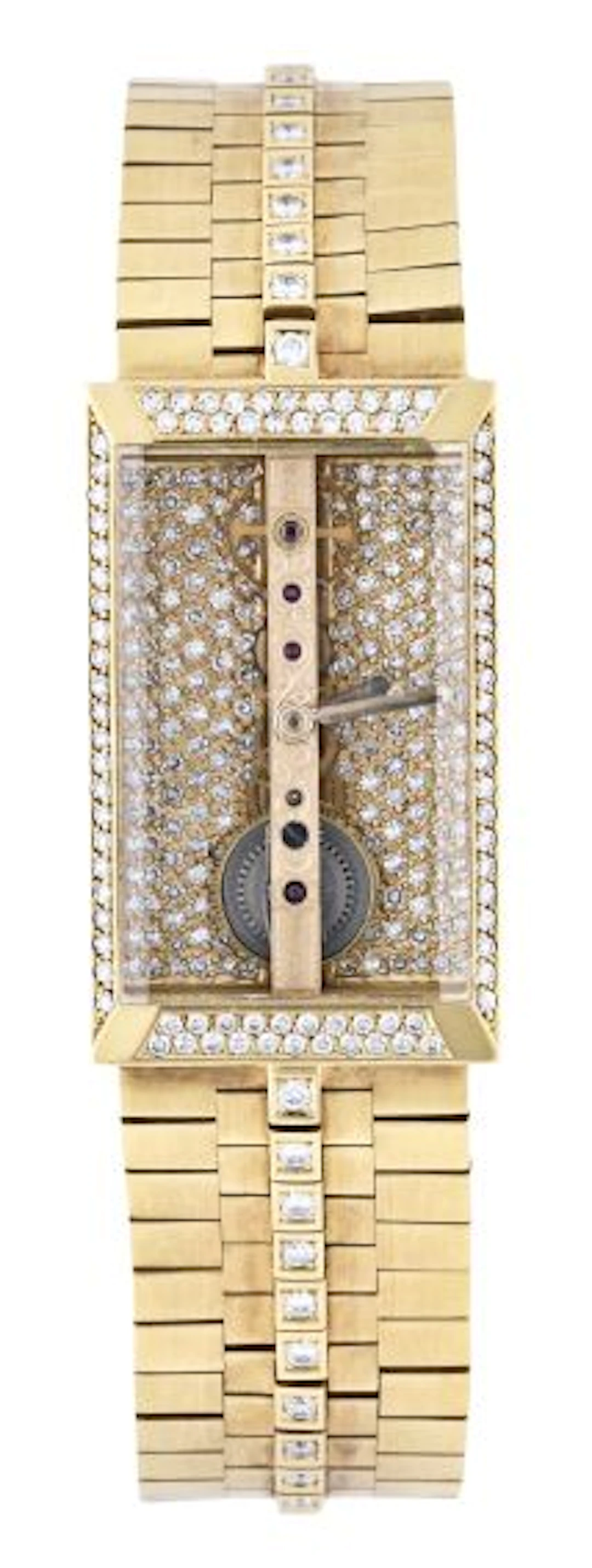 A late 20th century Corum Golden Bridge Rectangle wrist watch in 18 karat gold