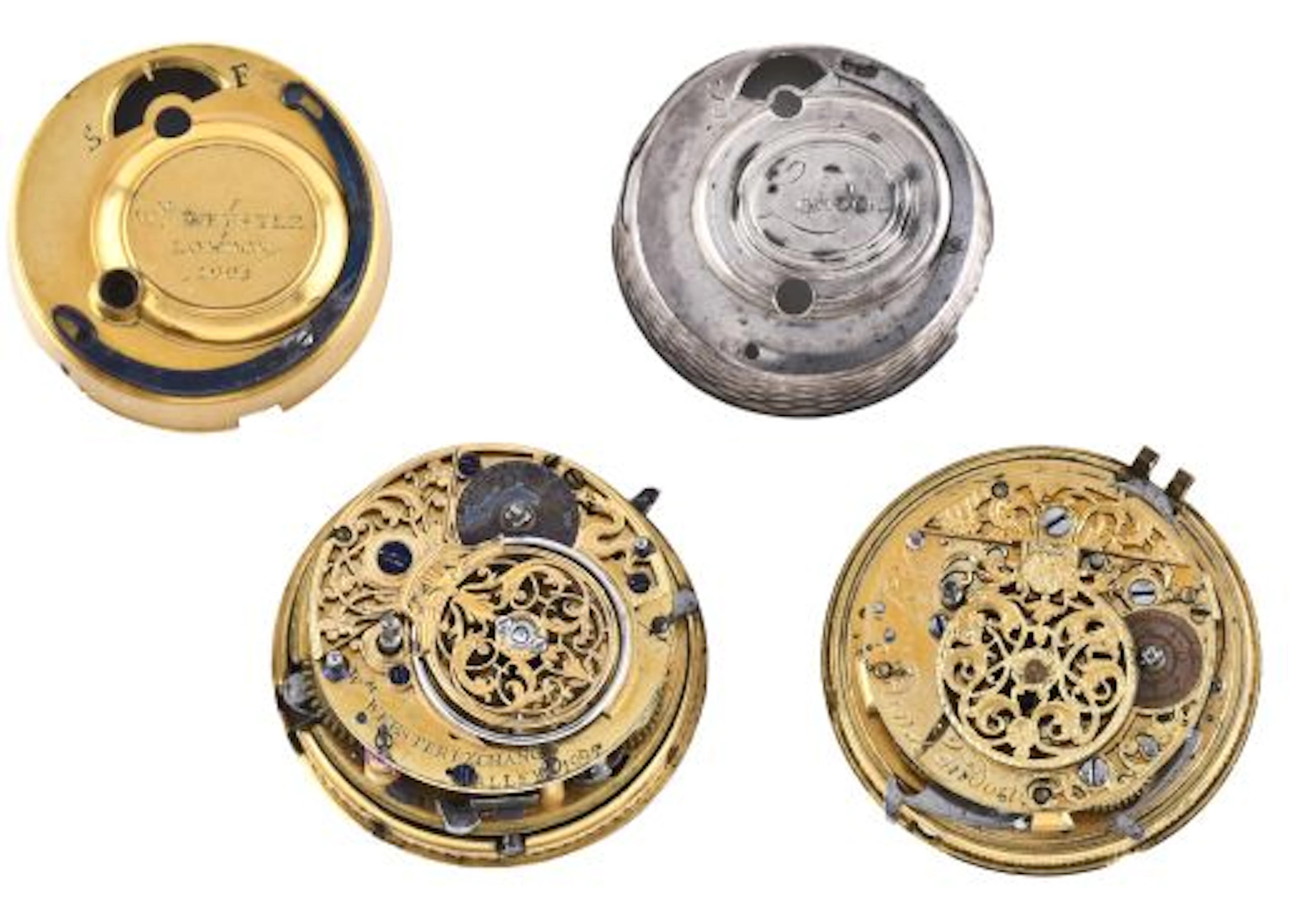 A lot of two18th century striking pocket watch movements