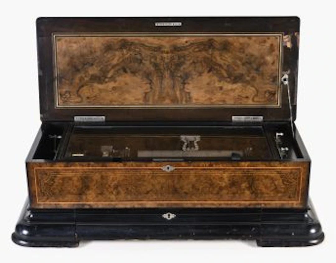 A large late 19th century Sublime Harmonie cylinder music box by Mermod Freres