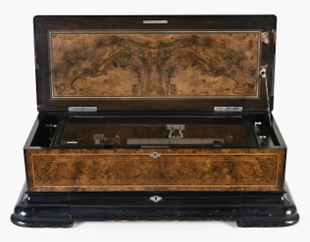A large late 19th century Sublime Harmonie cylinder music box by Mermod Freres