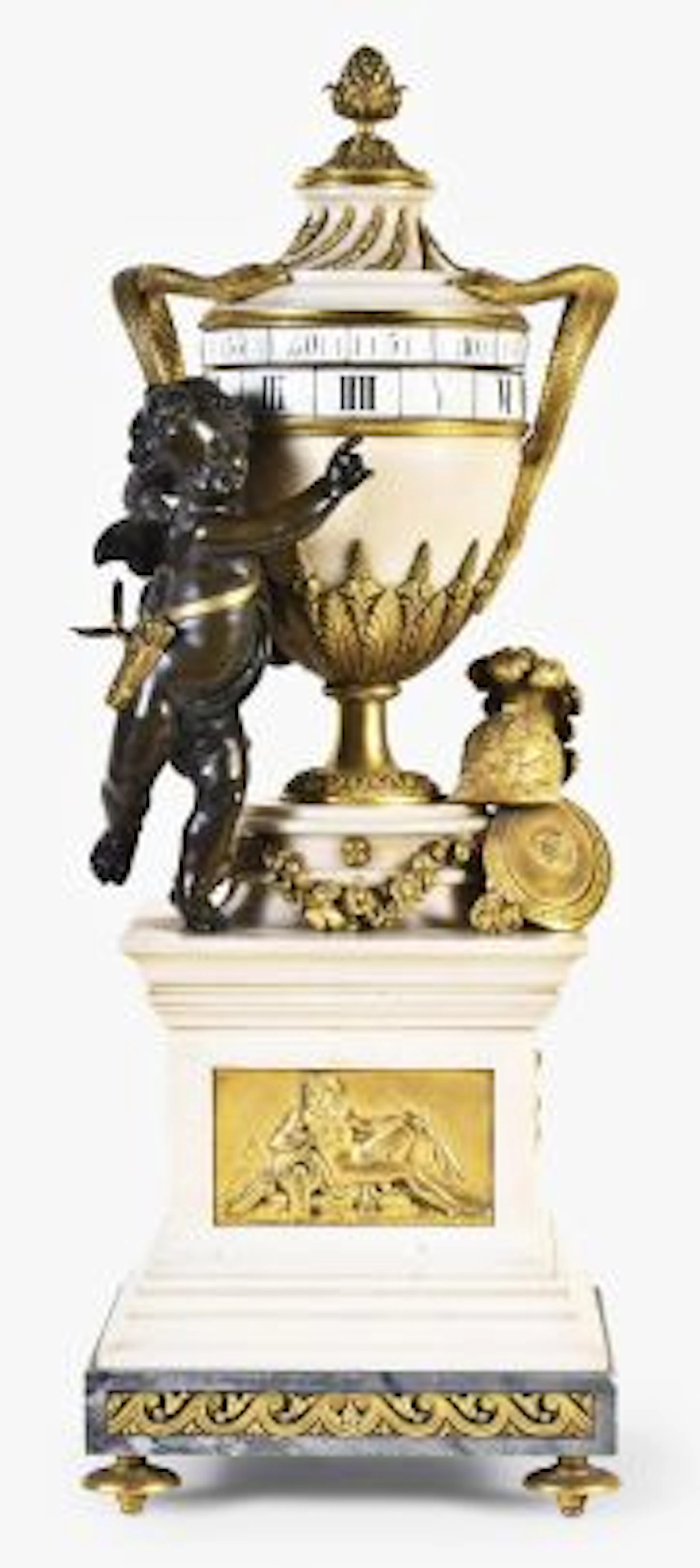 A large third quarter 19th century French bronze and marble urn form