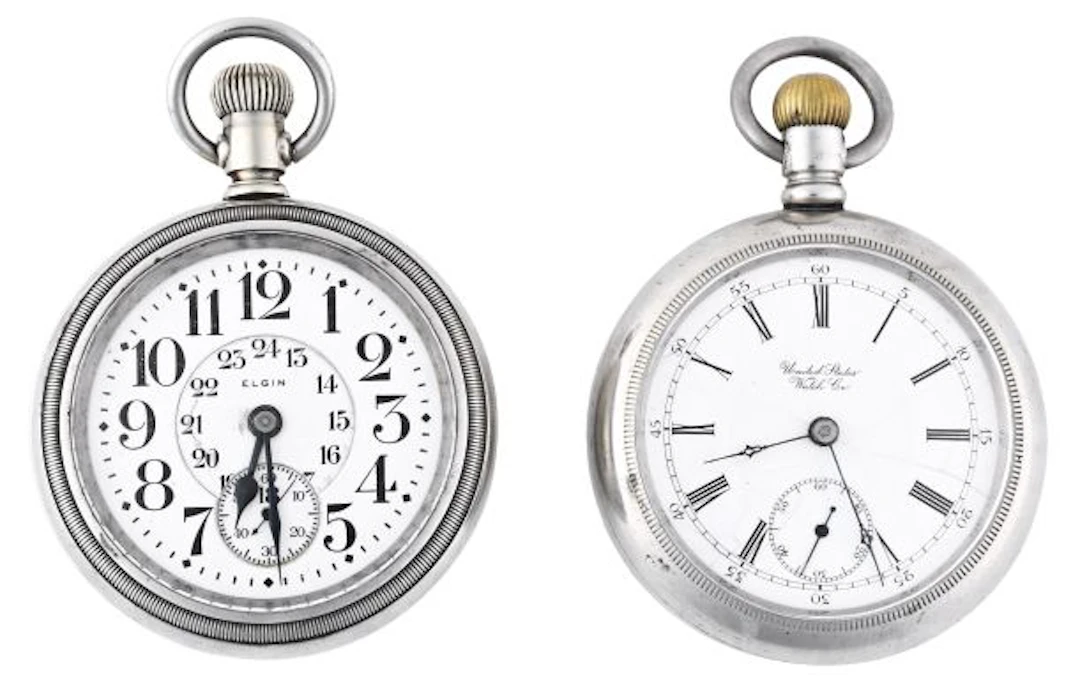A lot of two 18 size American pocket watches