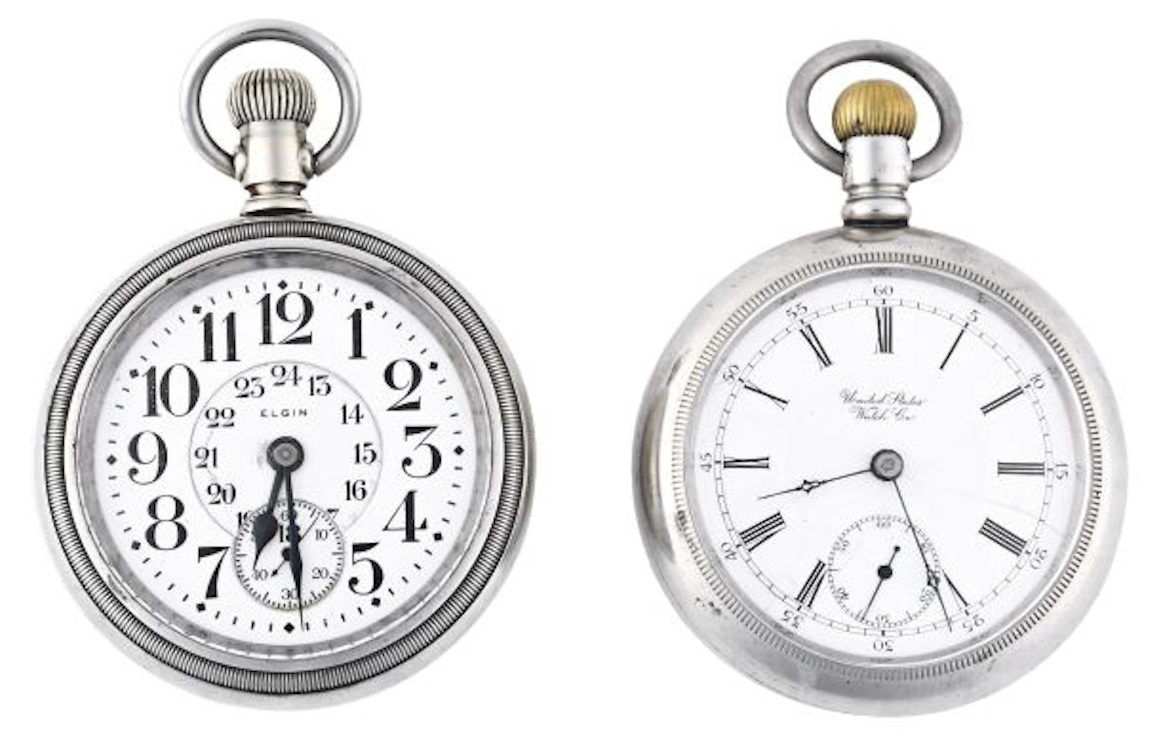 A lot of two 18 size American pocket watches