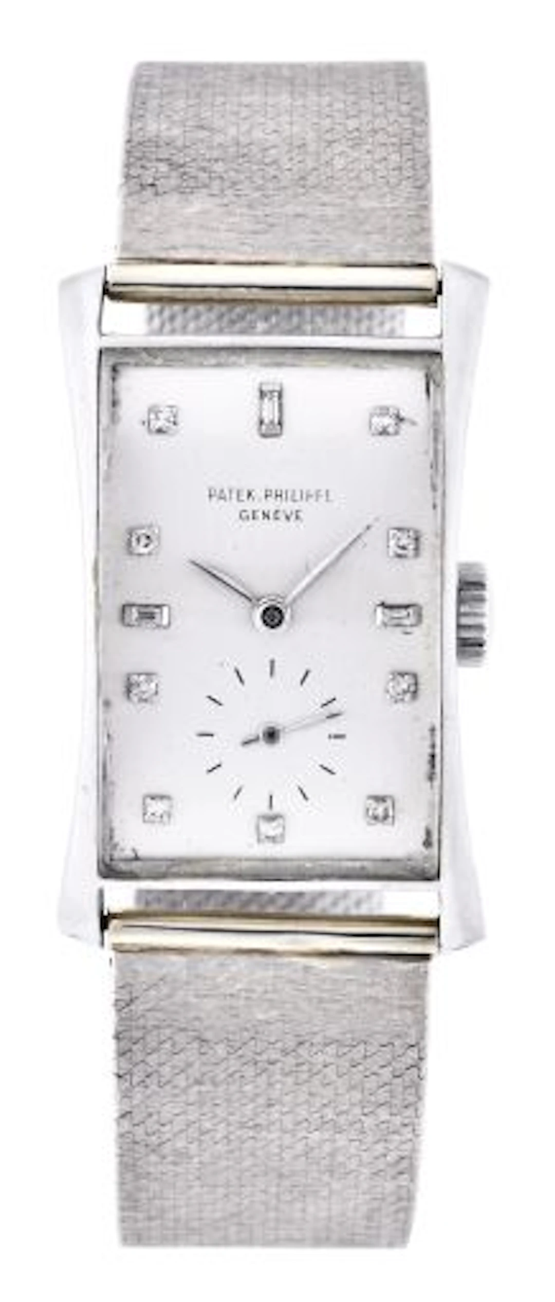 A rare mid 20th century Patek Philippe platinum ref. 1593 Hourglass wrist watch
