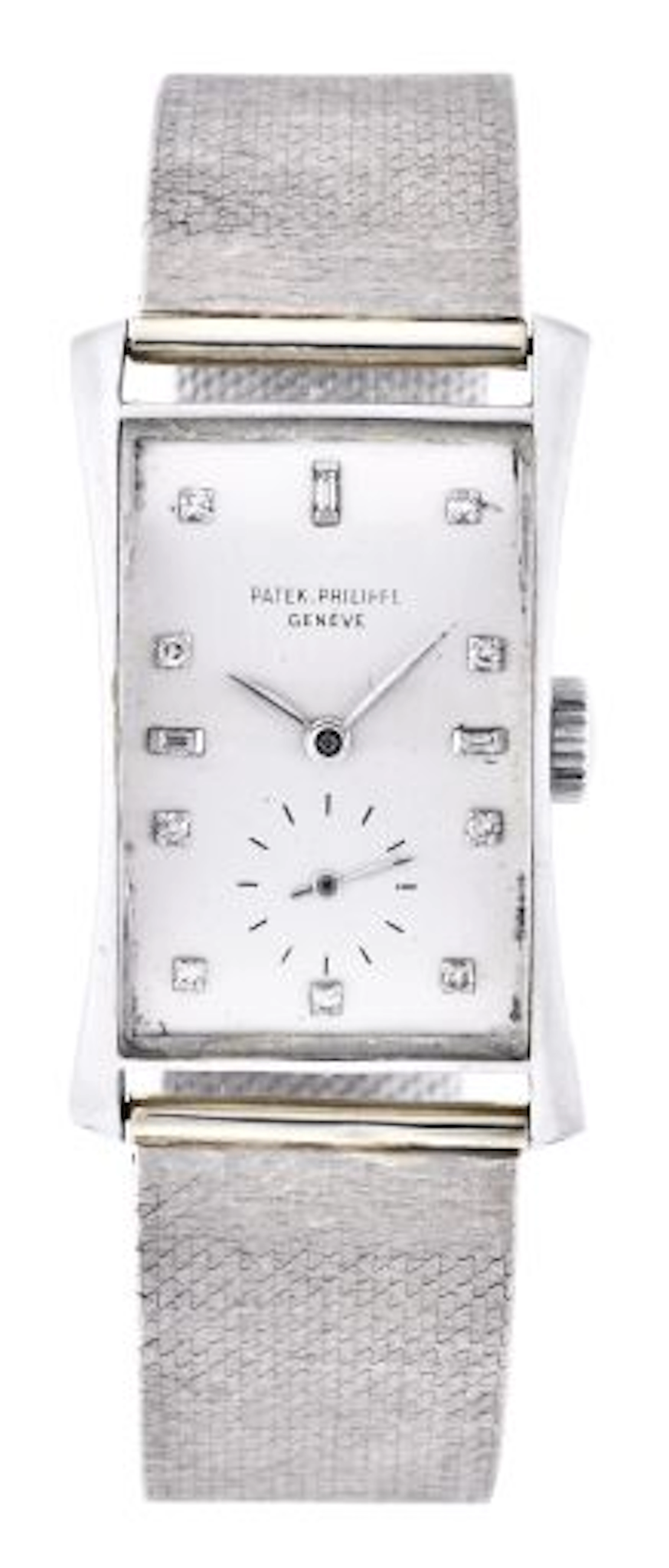 A rare mid 20th century Patek Philippe platinum ref. 1593 Hourglass wrist watch