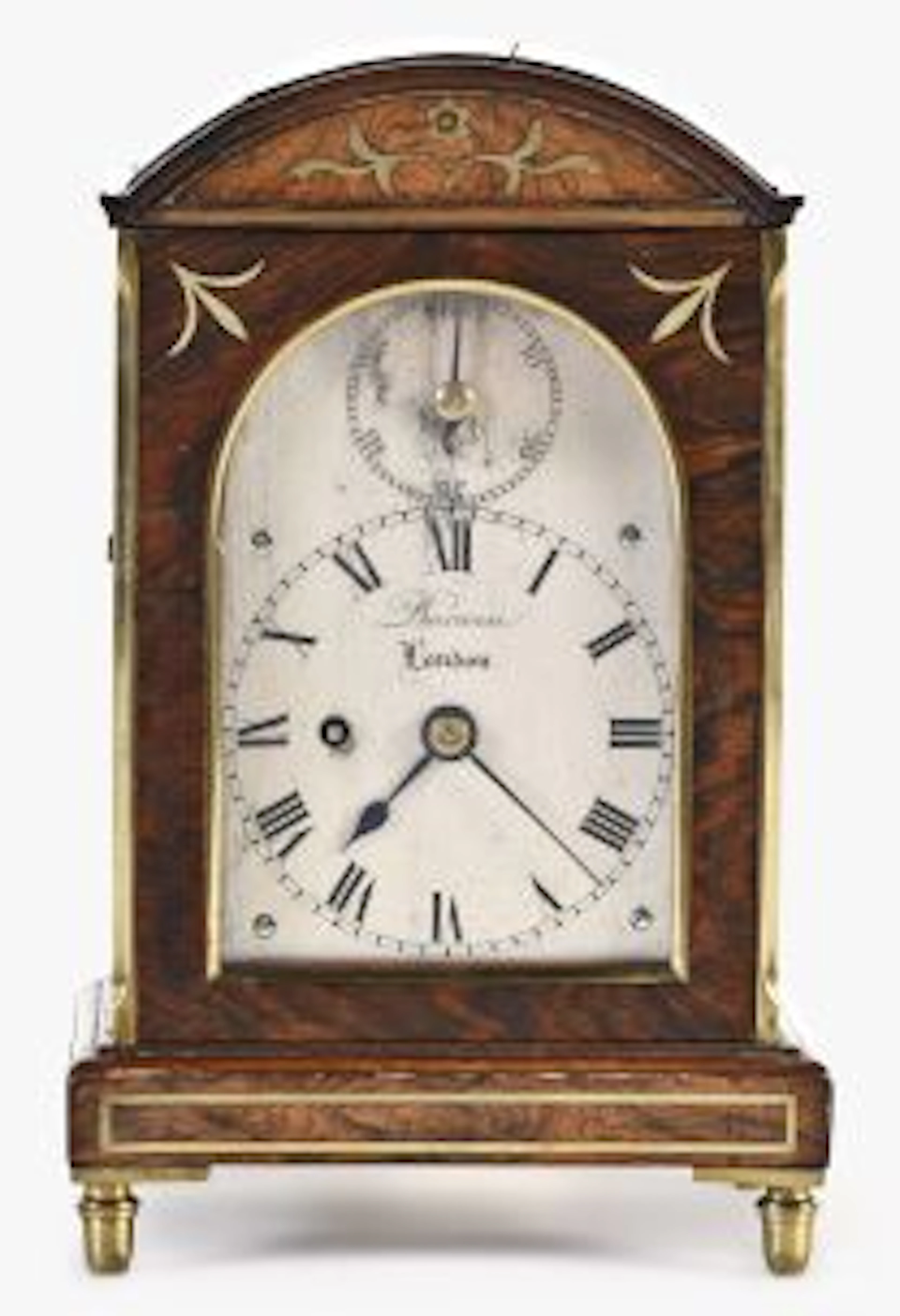 A small early 19th century English rosewood library clock by Barwise