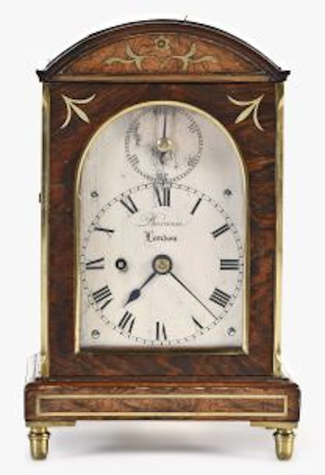 A small early 19th century English rosewood library clock by Barwise