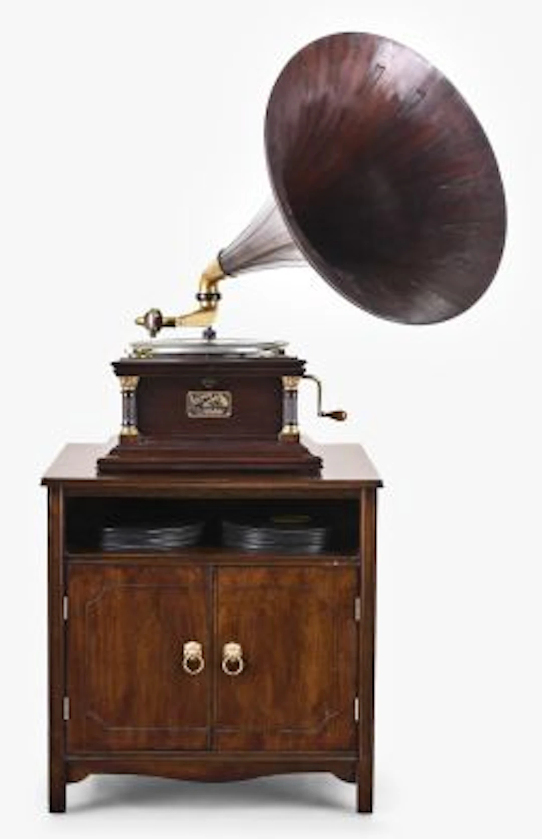 A Victor phonograph with wood horn