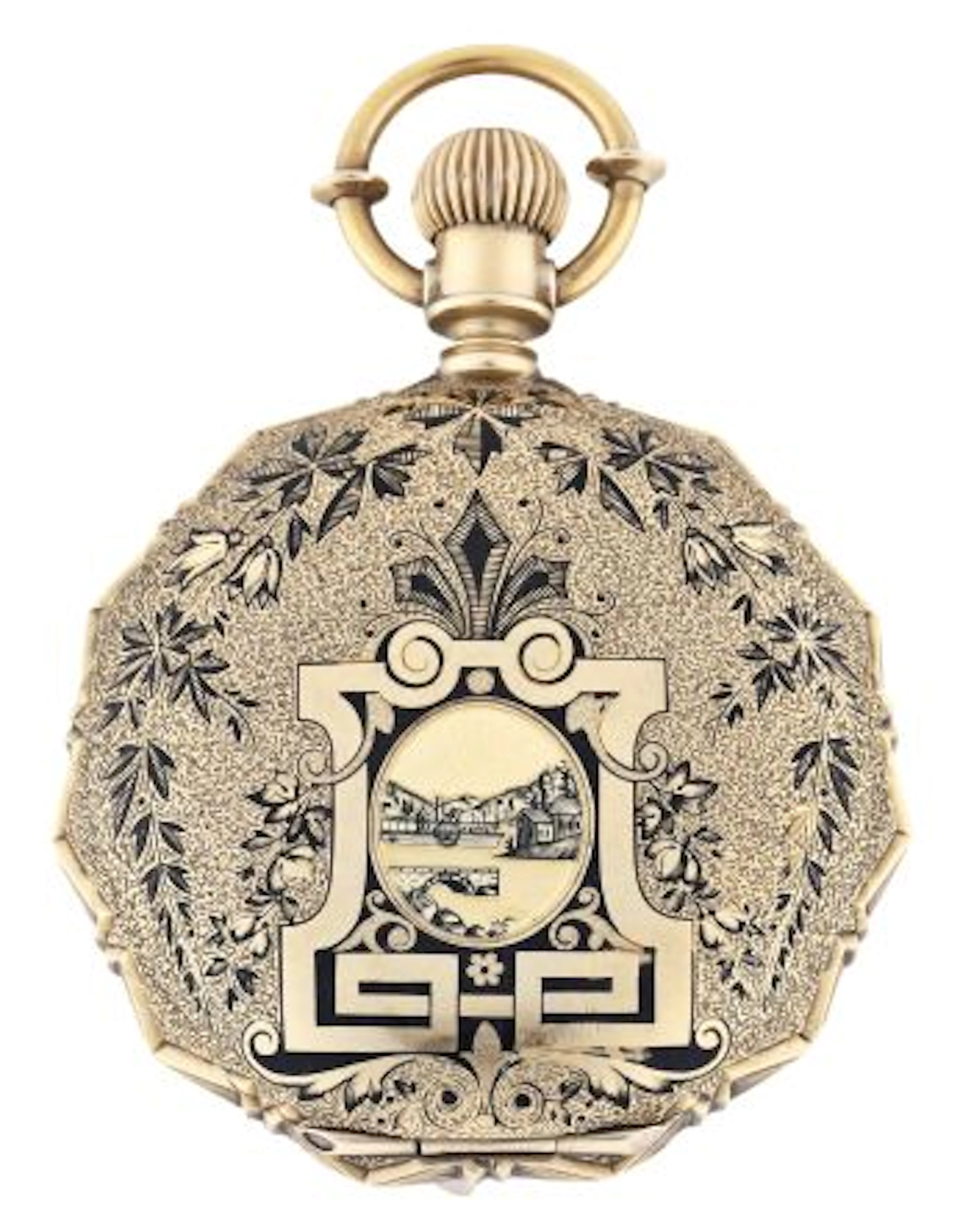 A very attractive late 19th century Elgin pocket watch with engraved