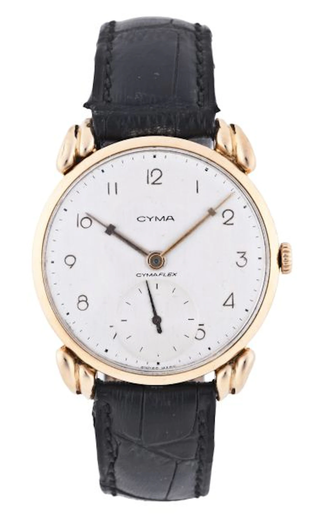 A large mid 20th century gold Cyma wrist watch