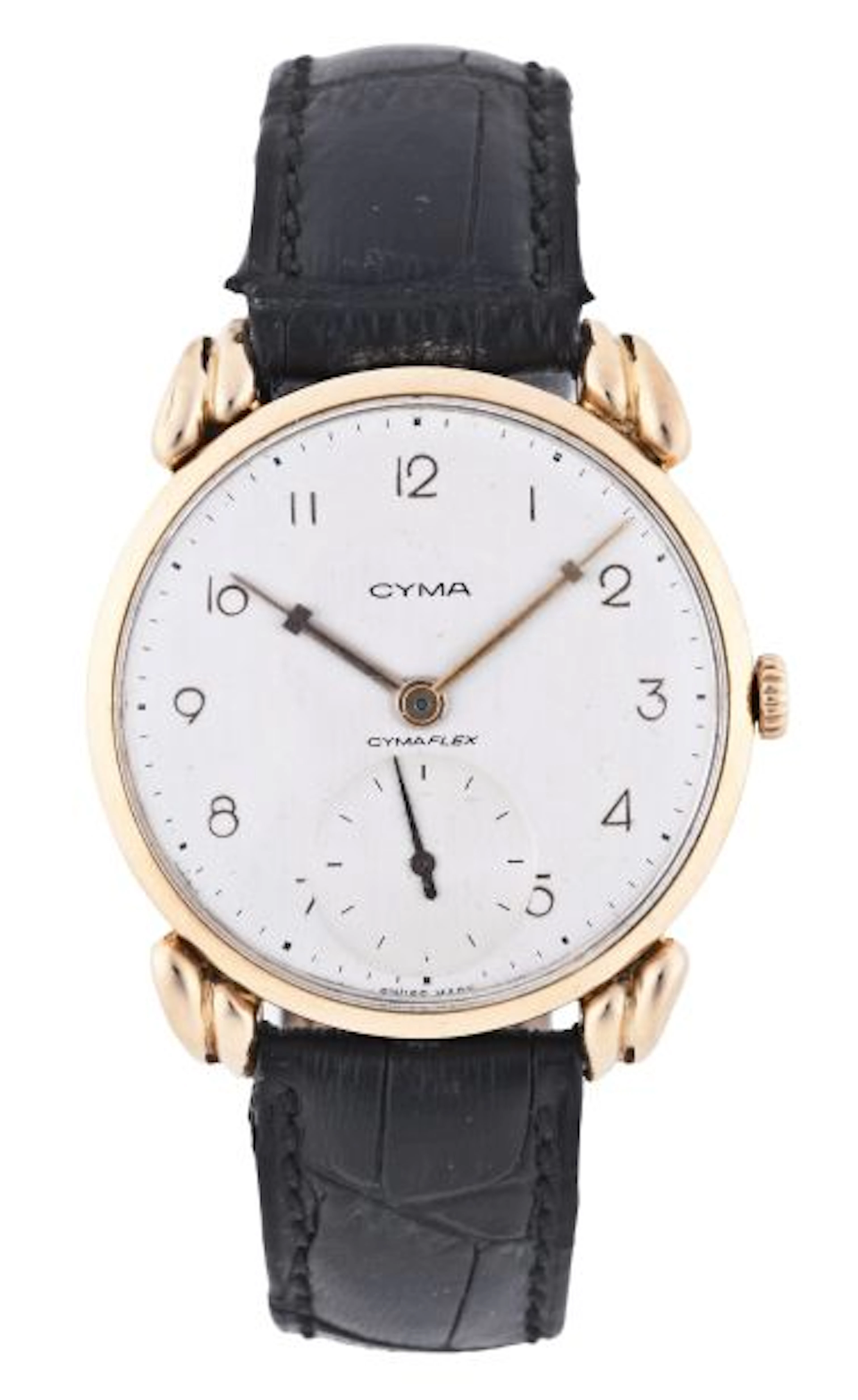 A large mid 20th century gold Cyma wrist watch