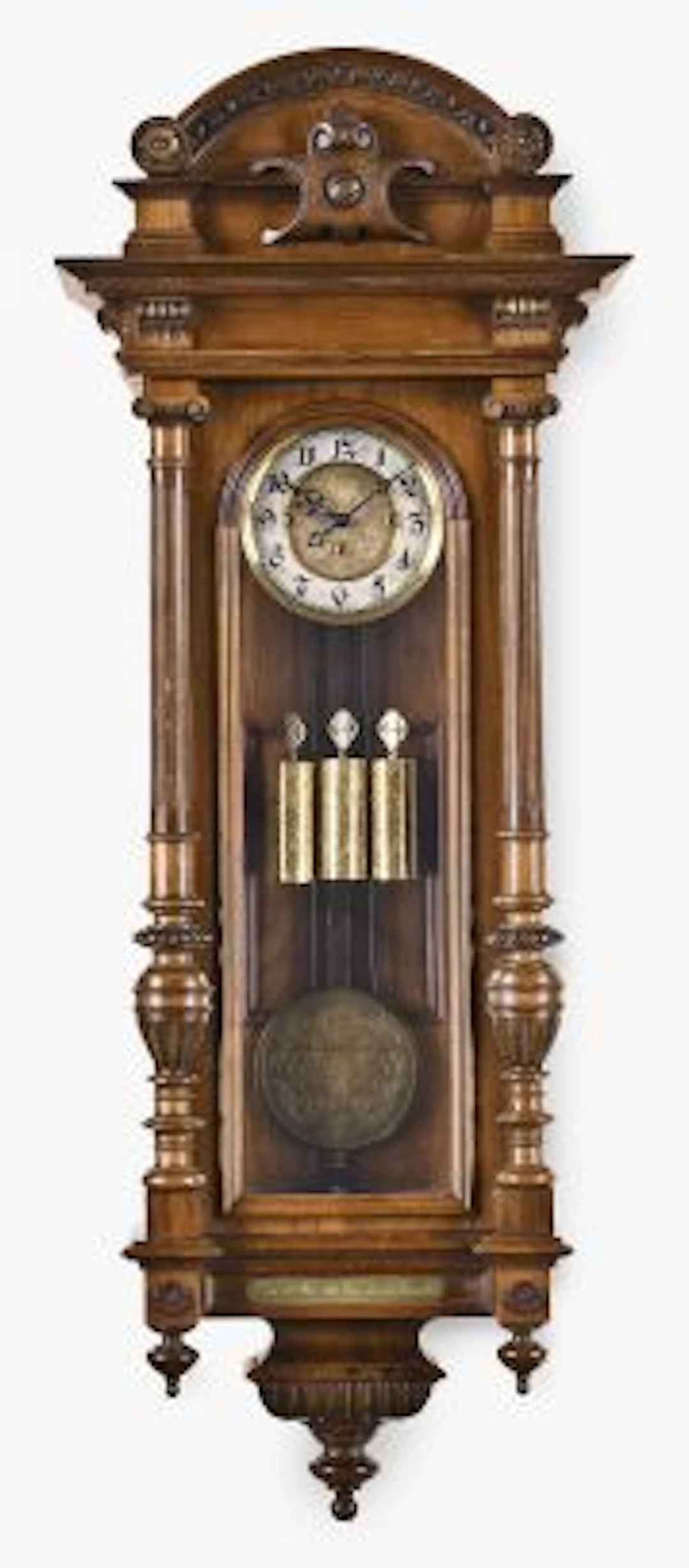 A Gustav Becker Alt Deutsch Vienna regulator wall clock