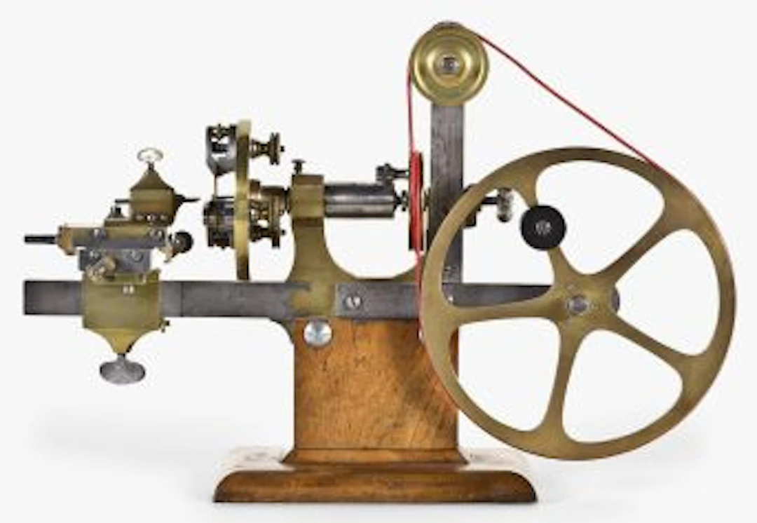 A good late 19th century belt driven Swiss watchmakers mandrel
