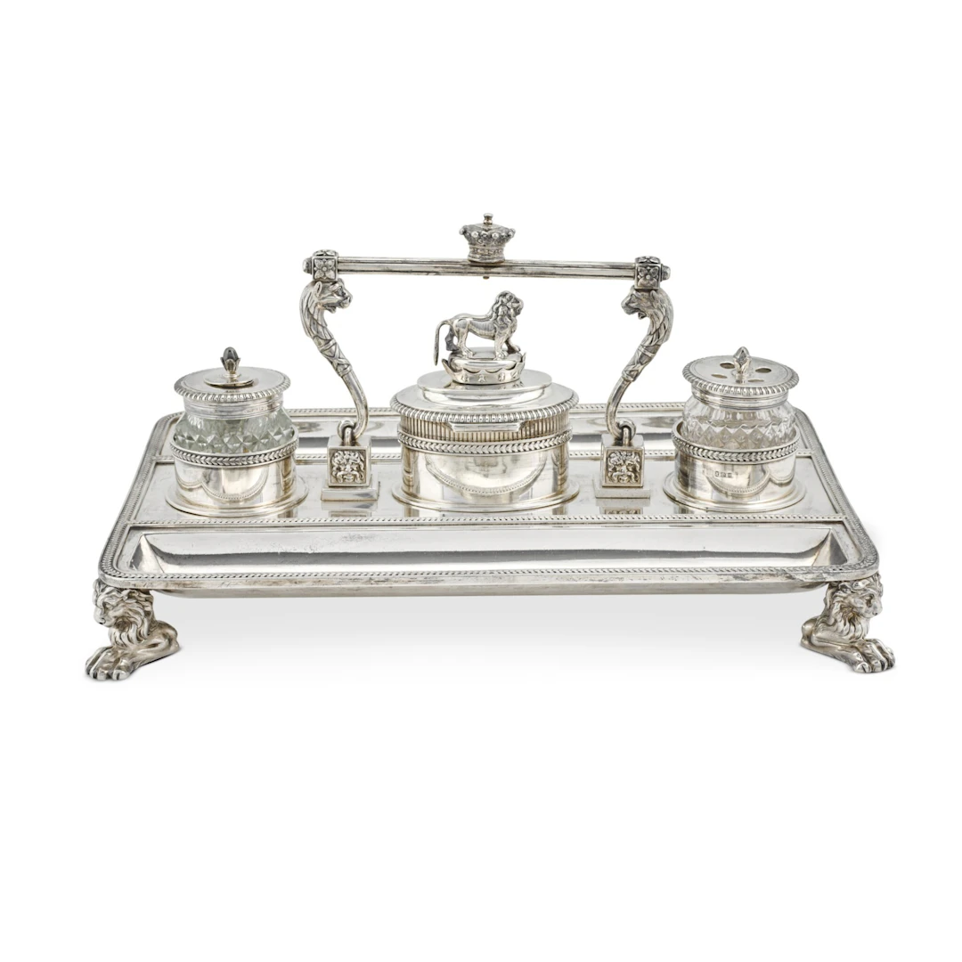 A George III silver ink stand, Paul Storr, London, 1803