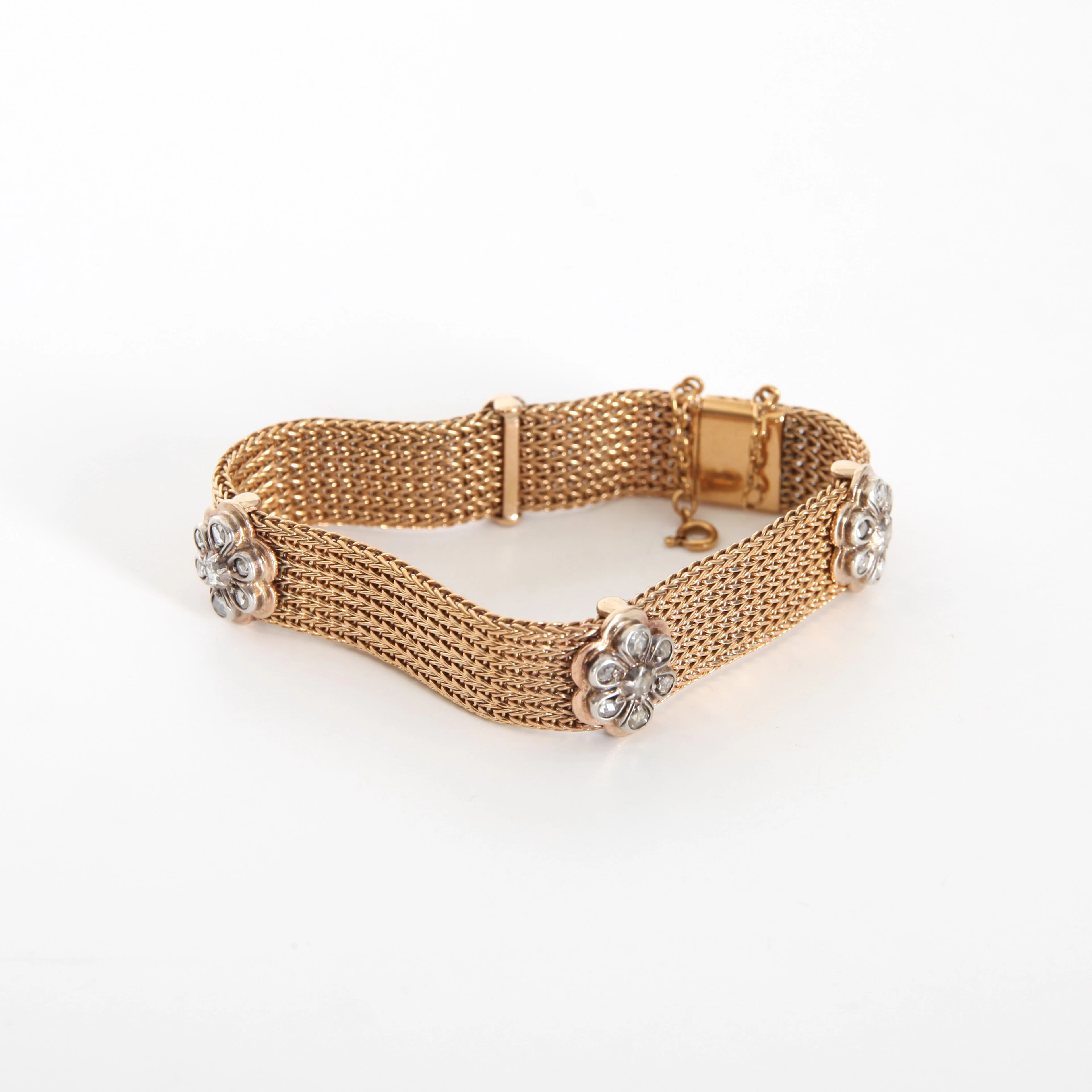 ARMBAND MED ROSENSLIPADE DIAMANTER ca 2,08ctv, 18K guld.