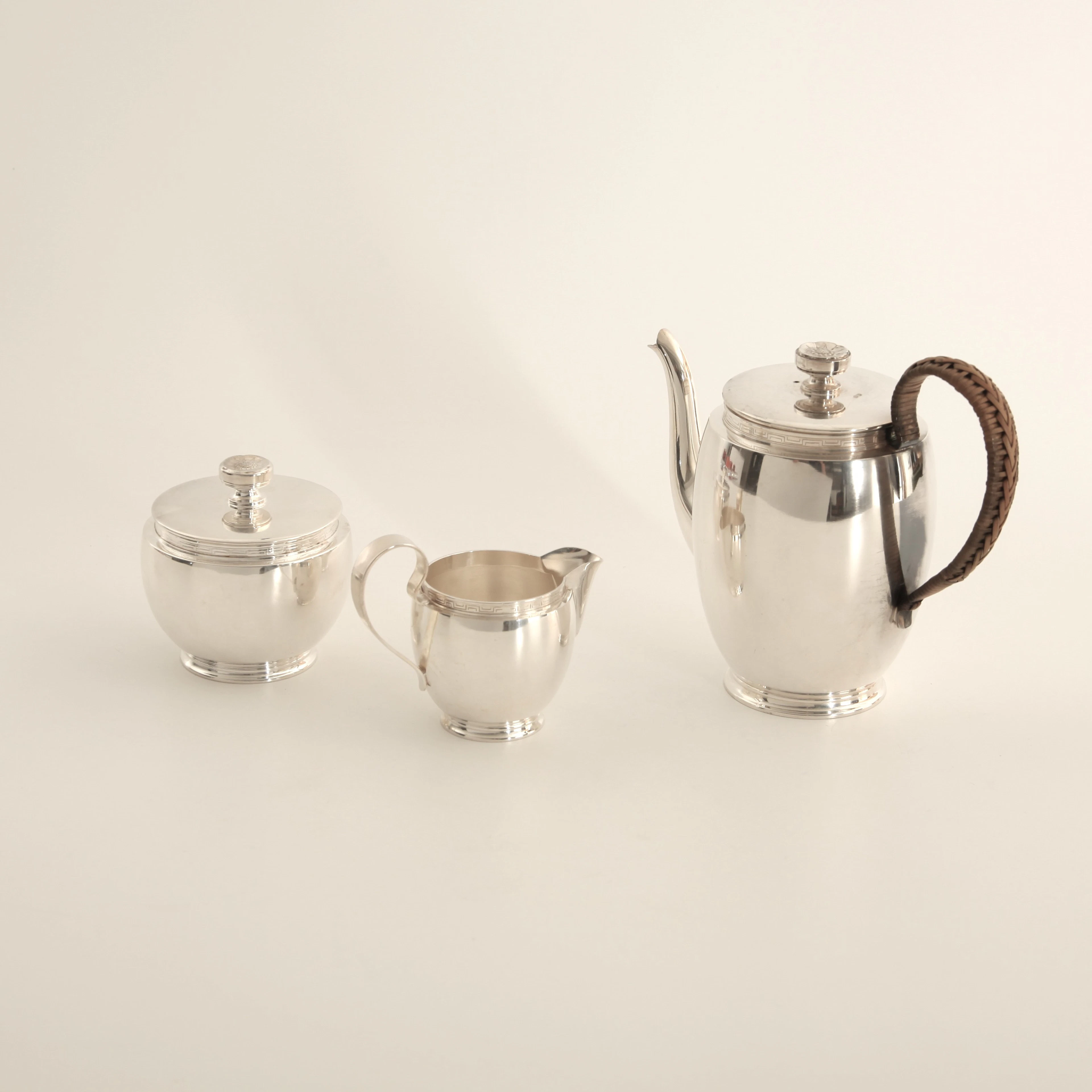 KAFFESET, 3 delar, nysilver, GAB, 1950/60-tal.