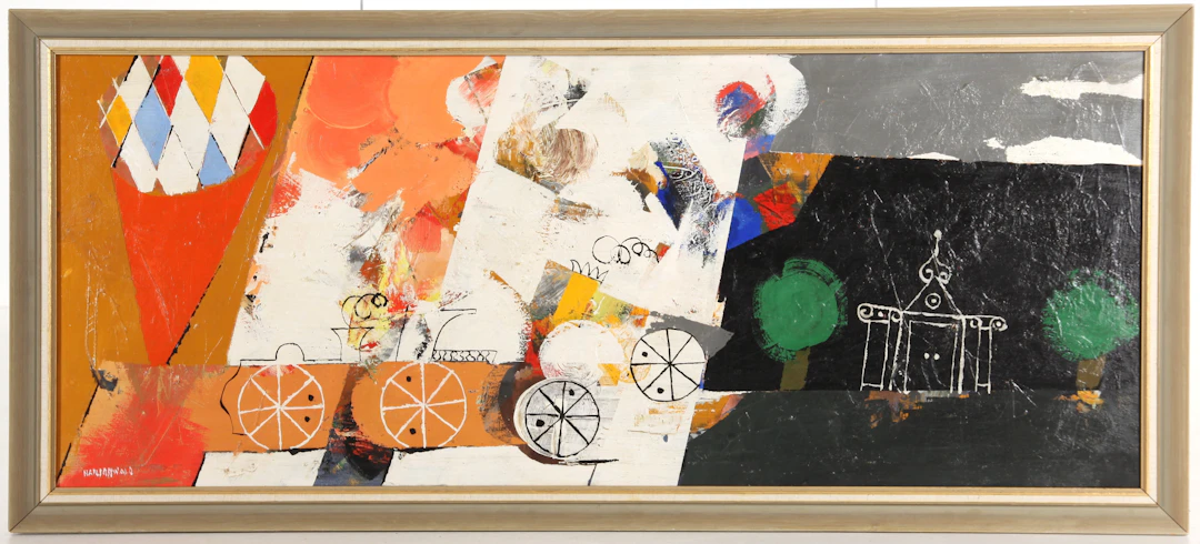 HANS OSSWALD. 1919-1983. Olja på duk, 57 x 127 cm, signerad.