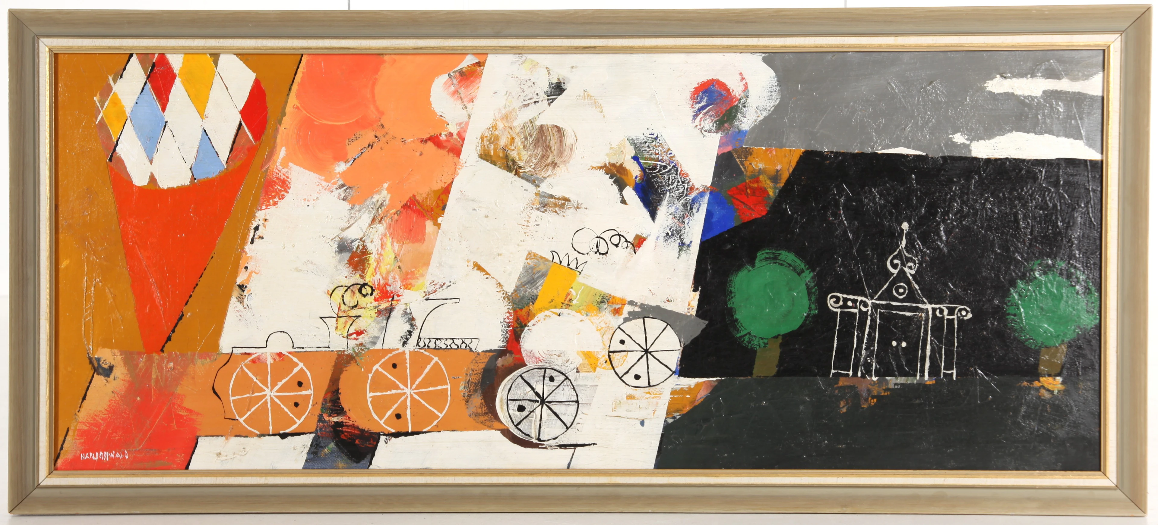 HANS OSSWALD. 1919-1983. Olja på duk, 57 x 127 cm, signerad.
