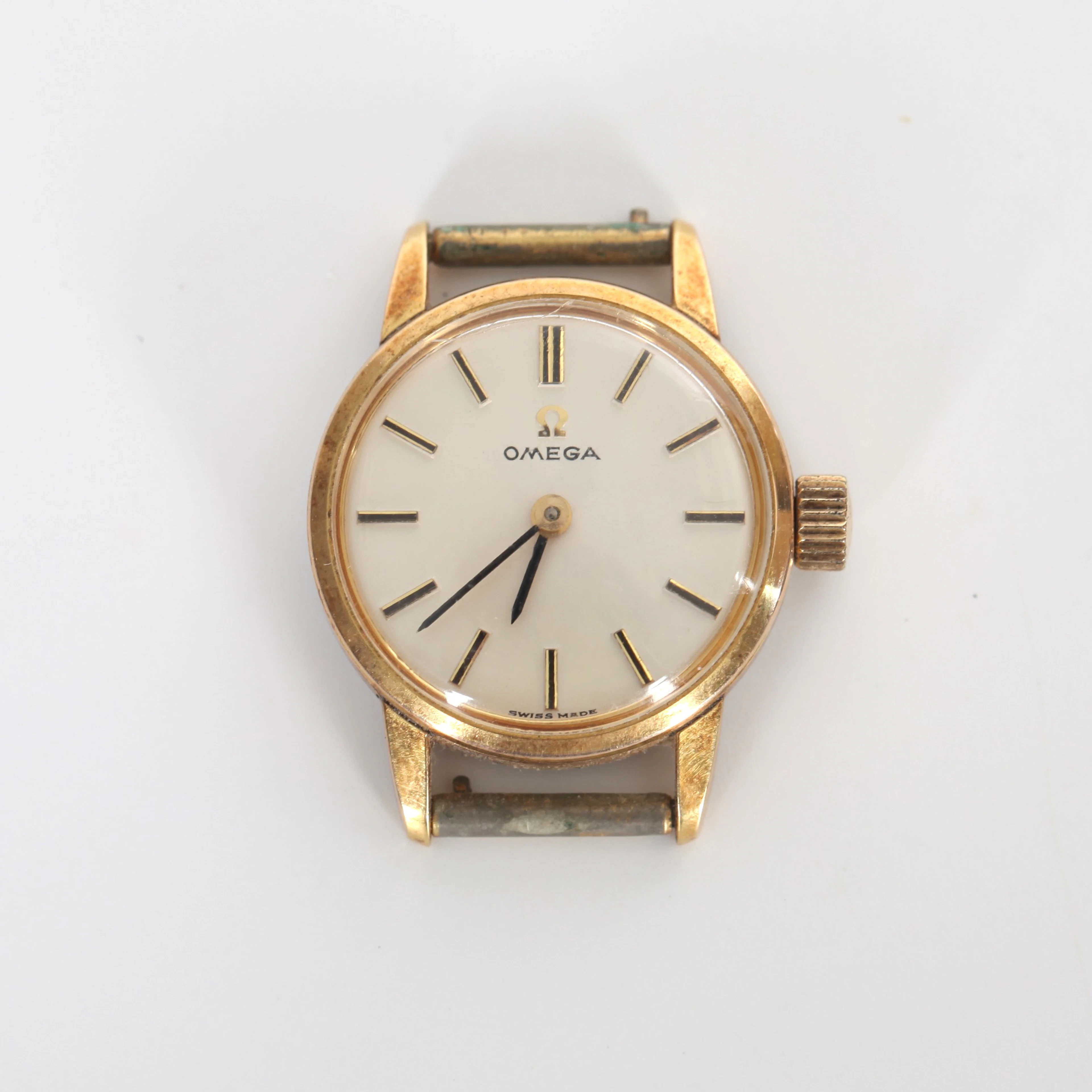 ARMBANDSUR OMEGA, Dam, manuellt, guld på stål.