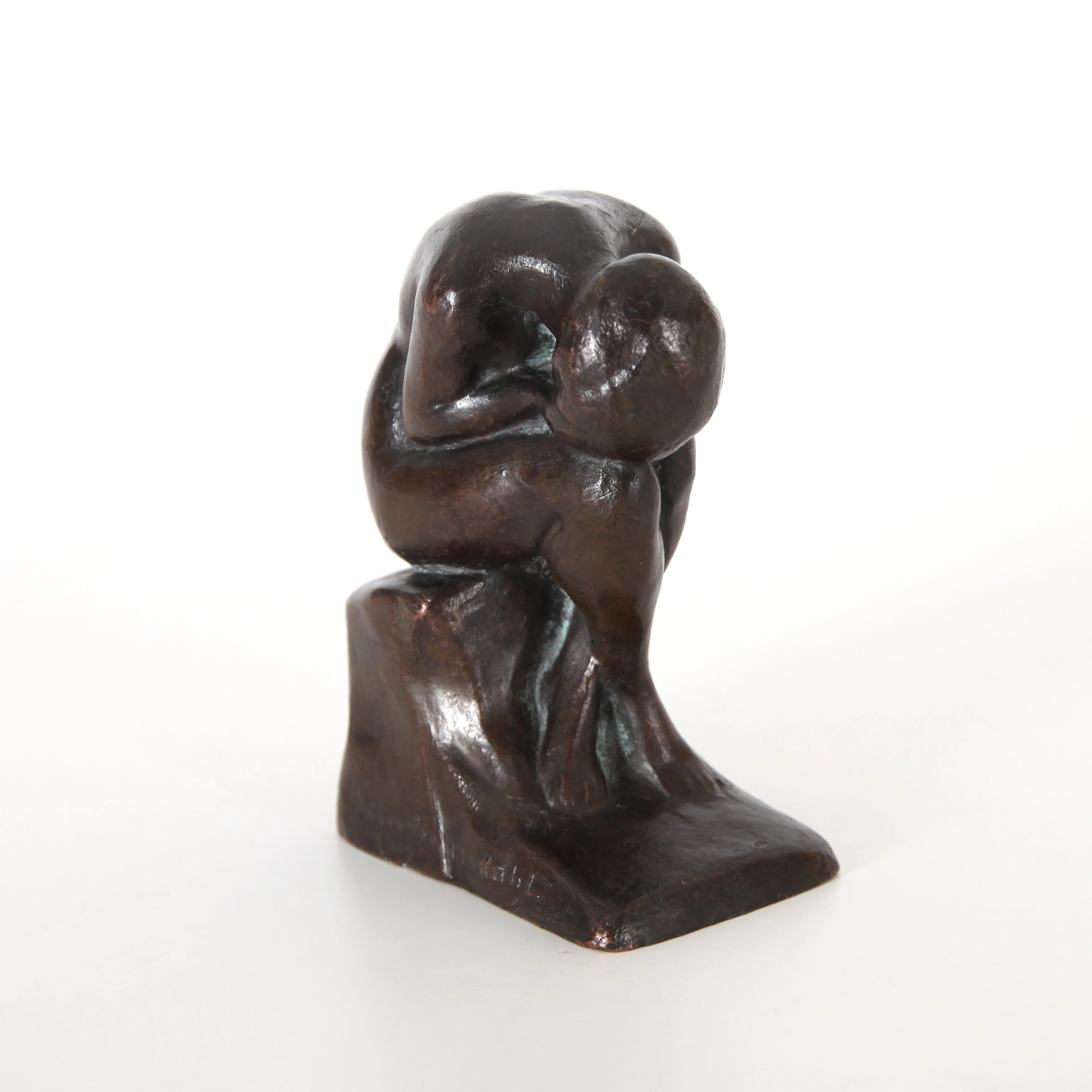 HALVAR FRISENDAHL. 1889–1953. Skulptur, "Sorg", brons, 1917.