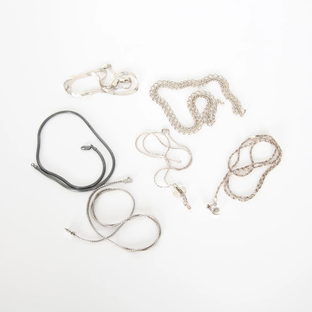 SILVERHALSBAND, 6 st, samt 1 st hänge.
