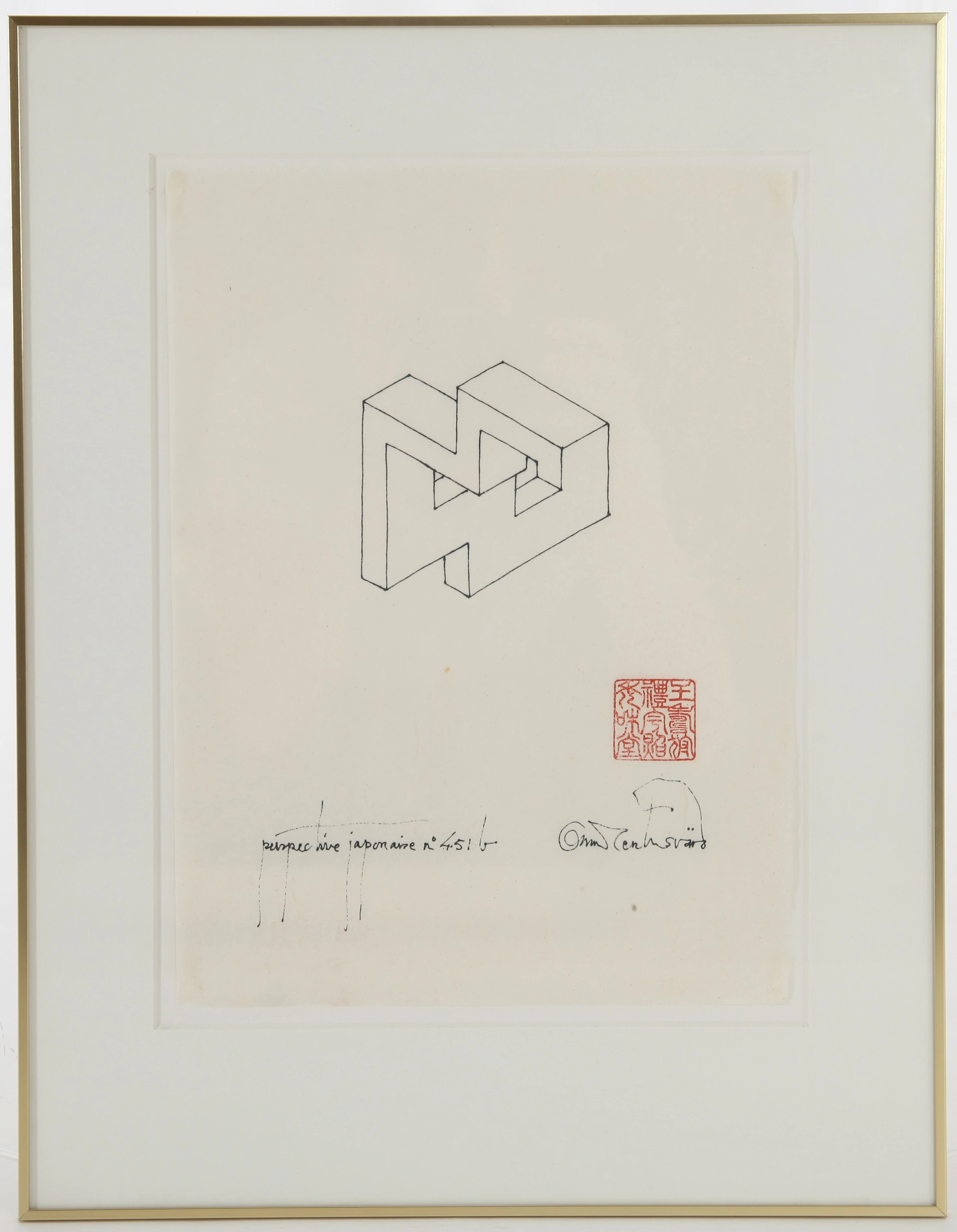 OSCAR REUTERSVÄRD. 1915-2005. Tusch, signerad.