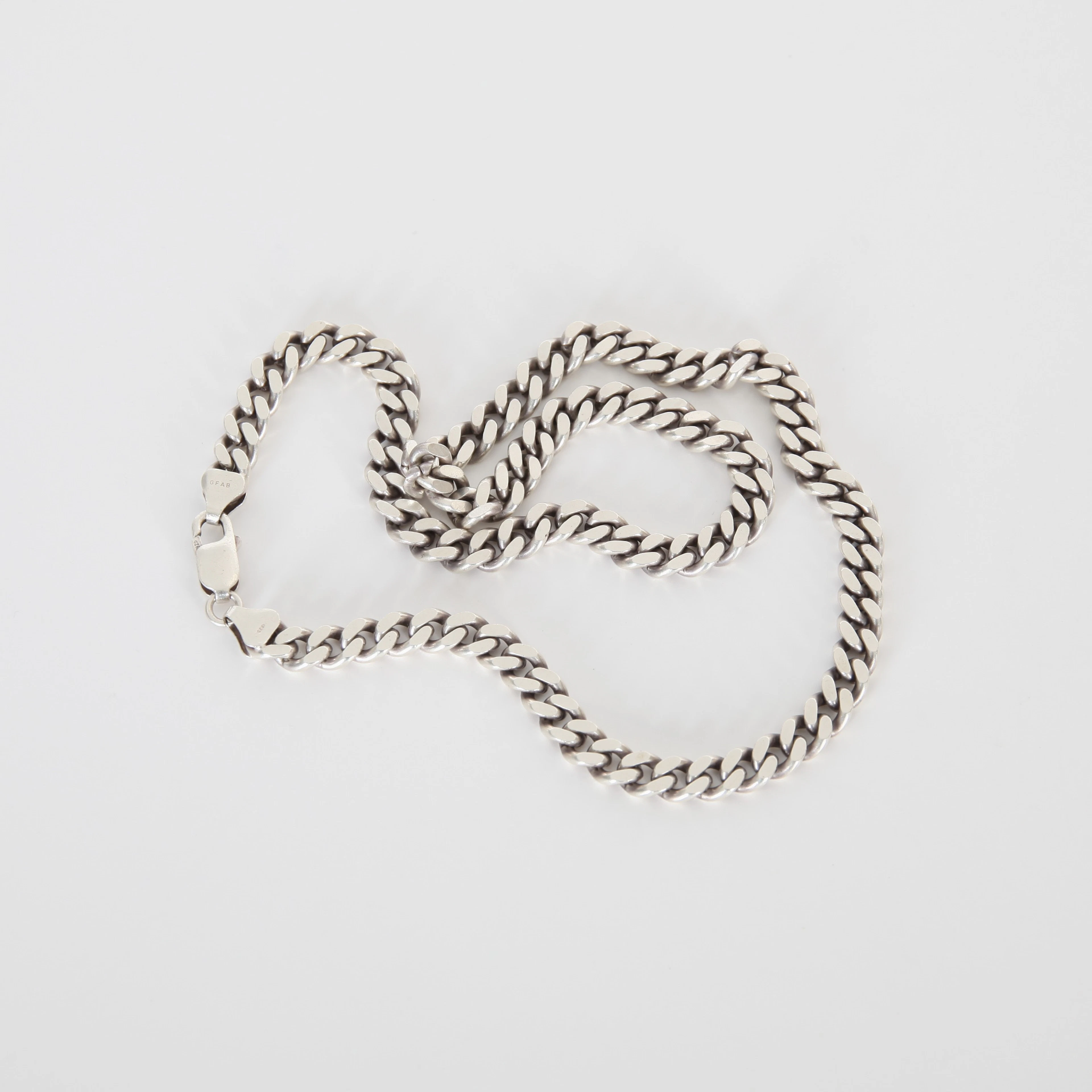 BRED PANSARKEDJA, Sterlingsilver.