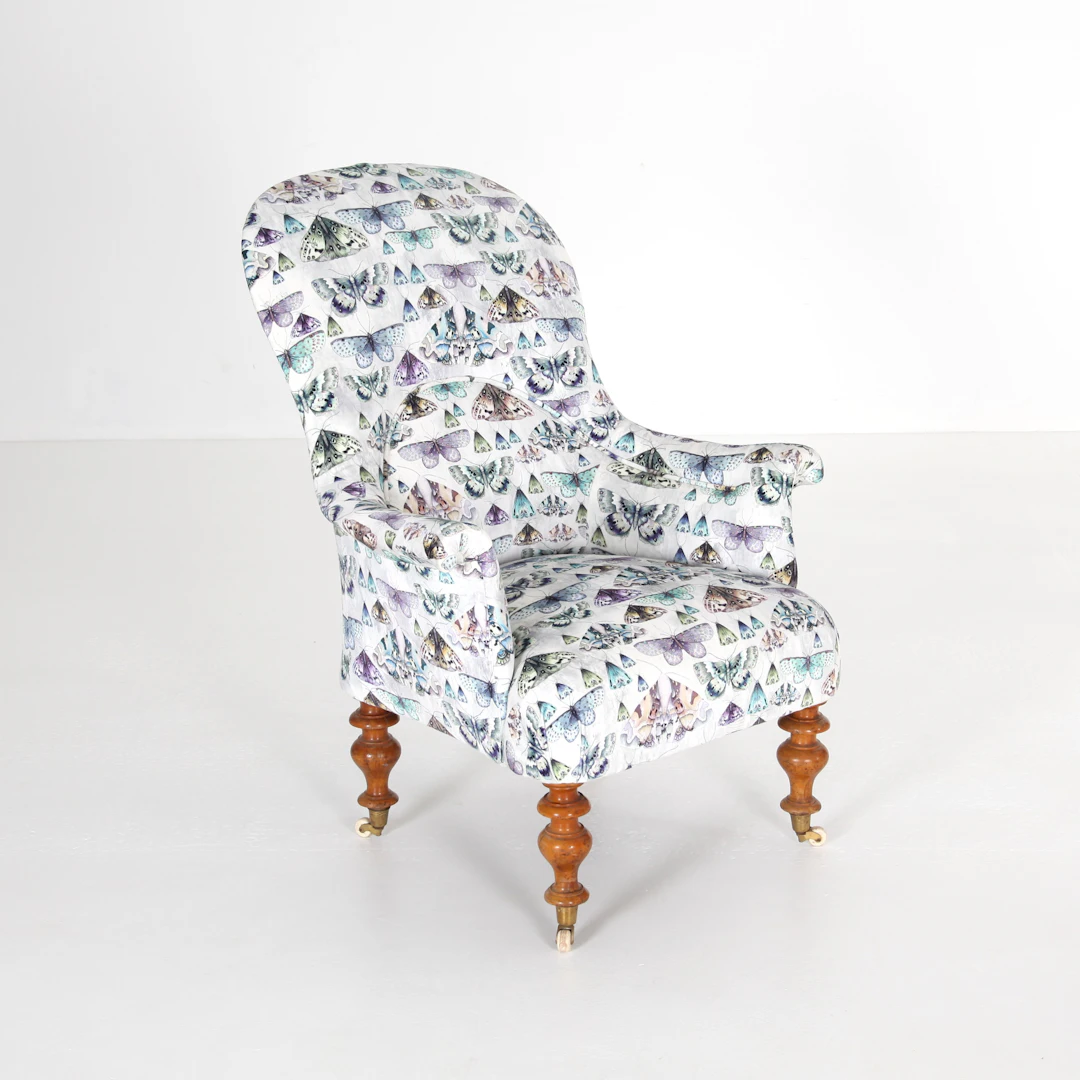 FÅTÖLJ, 1800-tal, textil Designers Guild "Issoria".