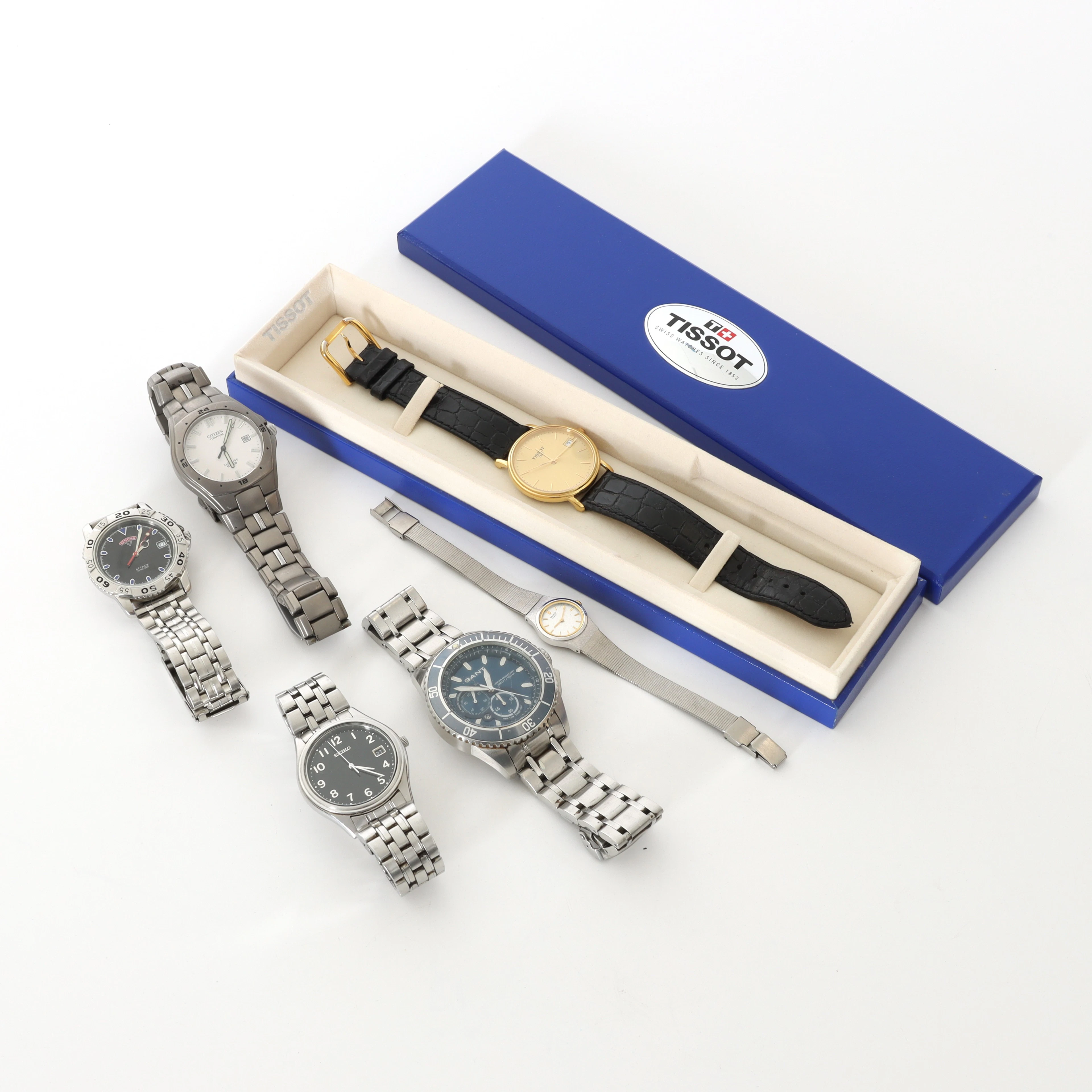 ARMBANDSUR, 6 st, Quartzur, Tissot, Certina, Citizen, Gant och Seiko.