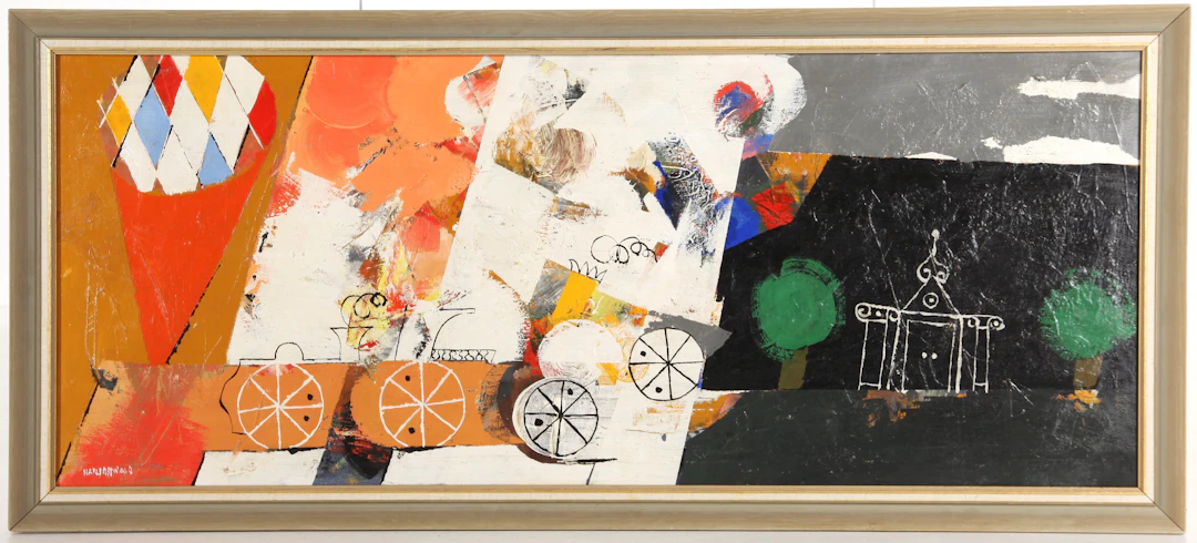 HANS OSSWALD. 1919-1983. Olja på duk, 57 x 127 cm, signerad.