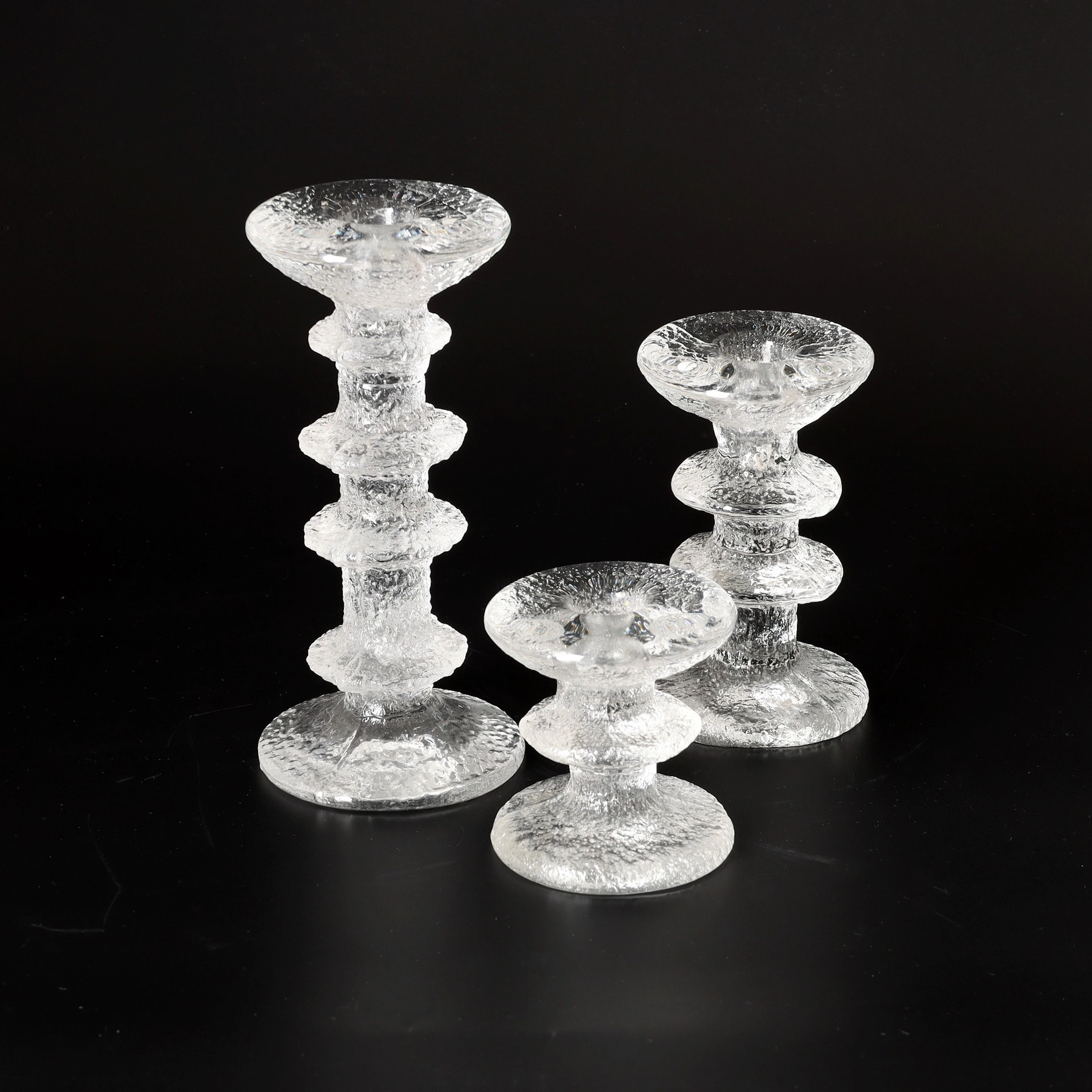 TIMO SARPANEVA. 1926-2006, Ljusstakar, 3 st, "Festivo", Iittala, Finland