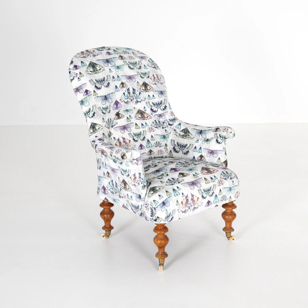 FÅTÖLJ, 1800-tal, textil Designers Guild "Issoria".