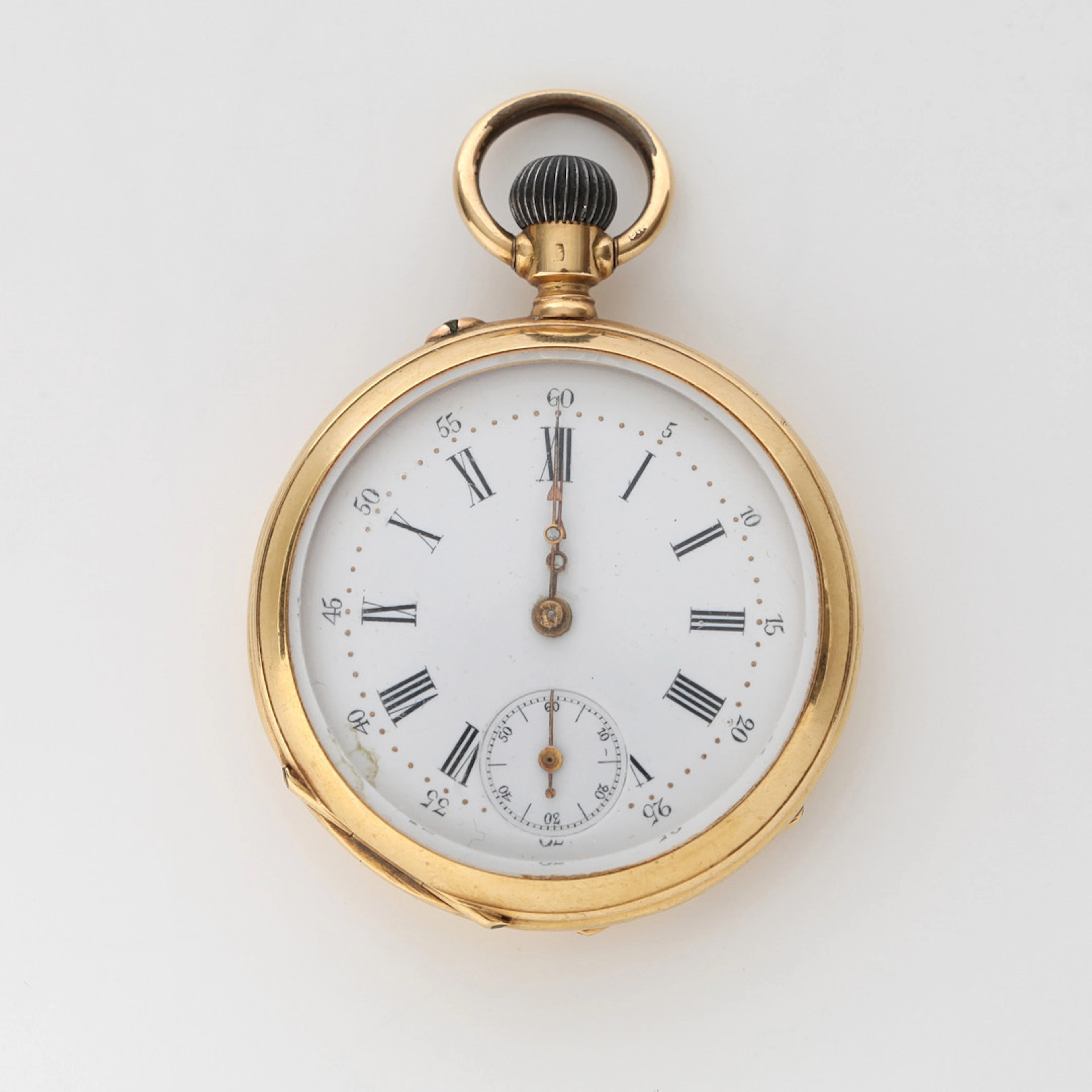 DAMFICKUR, Dubbelboett i 18K guld, Schweiz, 1890-1905, med fickursmonter.
