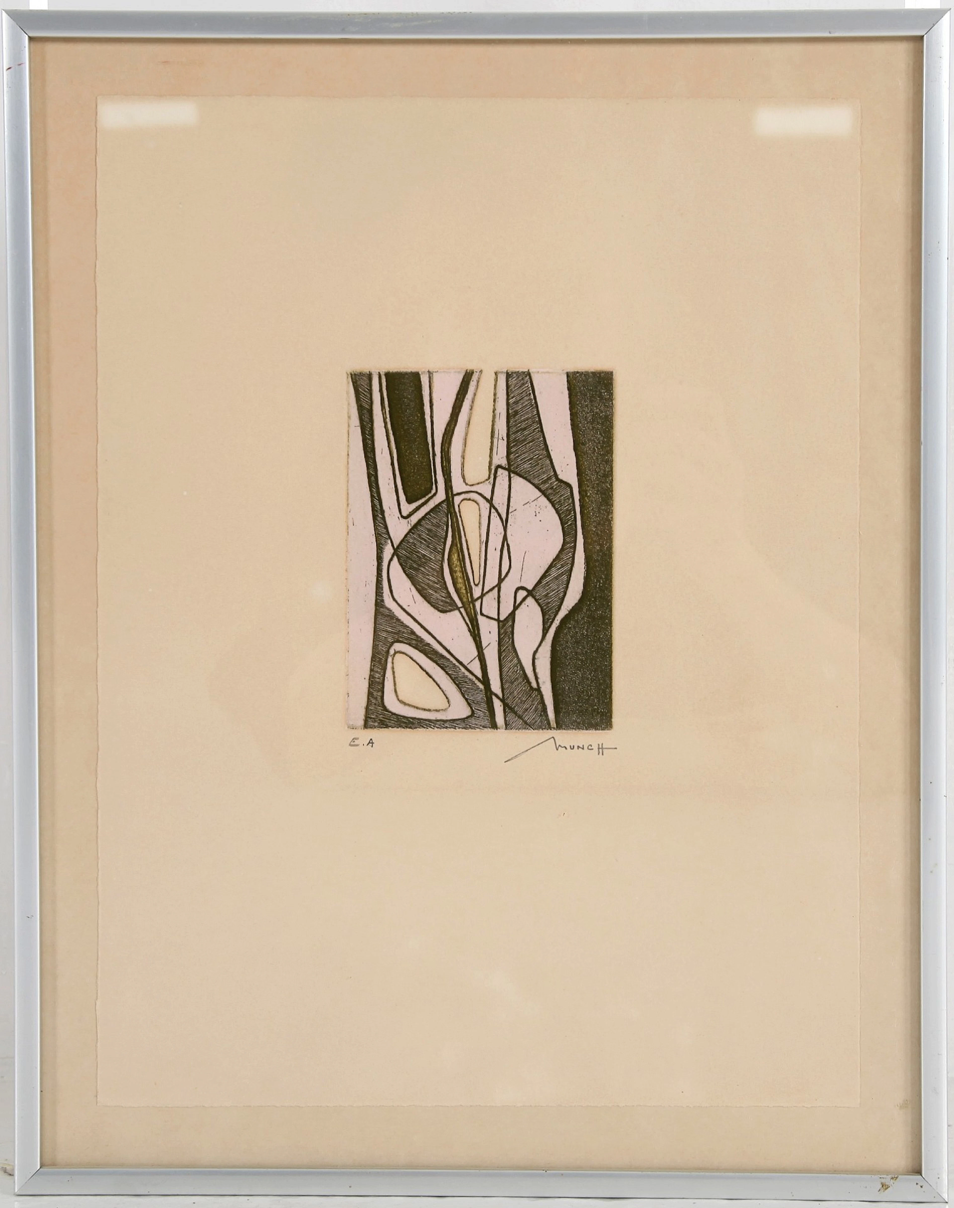 BERNARD MUNCH. 1921-2009. Färgetsning, signerad.