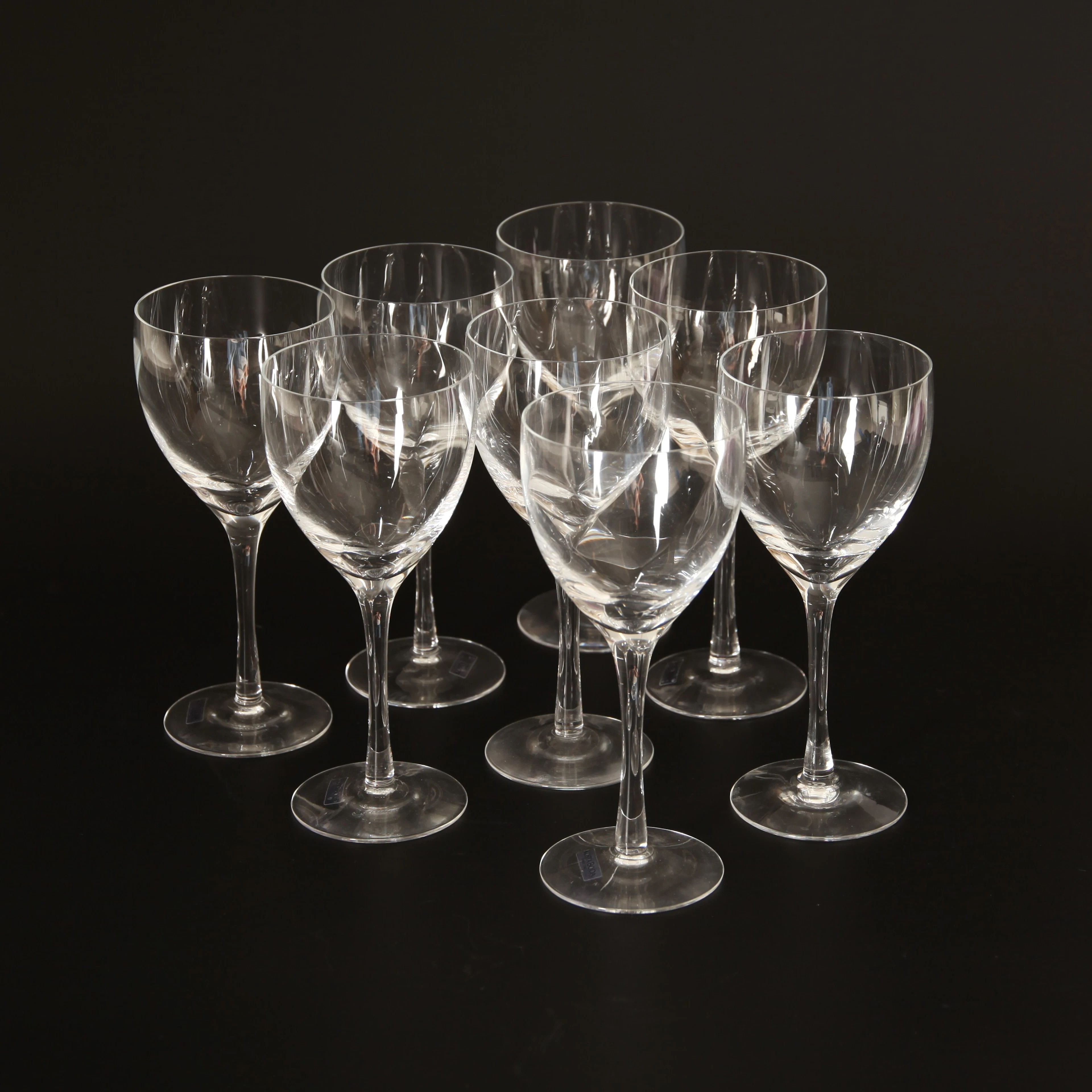 BERTIL VALLIEN. f 1938. Vitvinsglas "Chateau", 8 st, Kosta Boda.