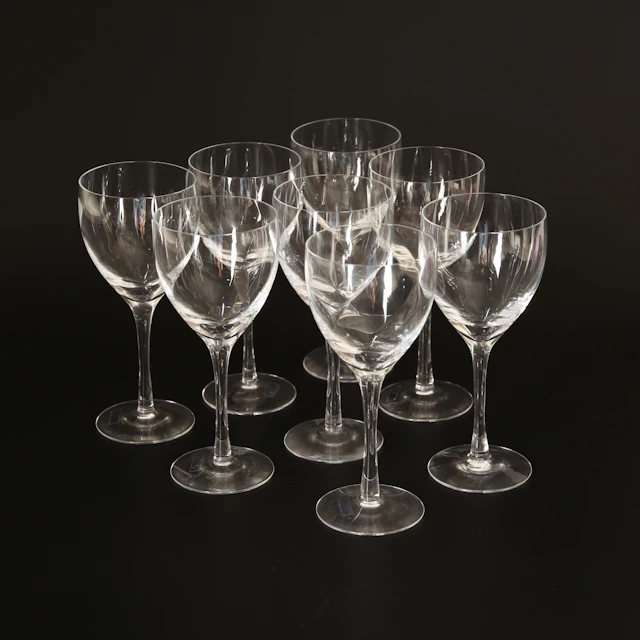 BERTIL VALLIEN. f 1938. Vitvinsglas "Chateau", 8 st, Kosta Boda.